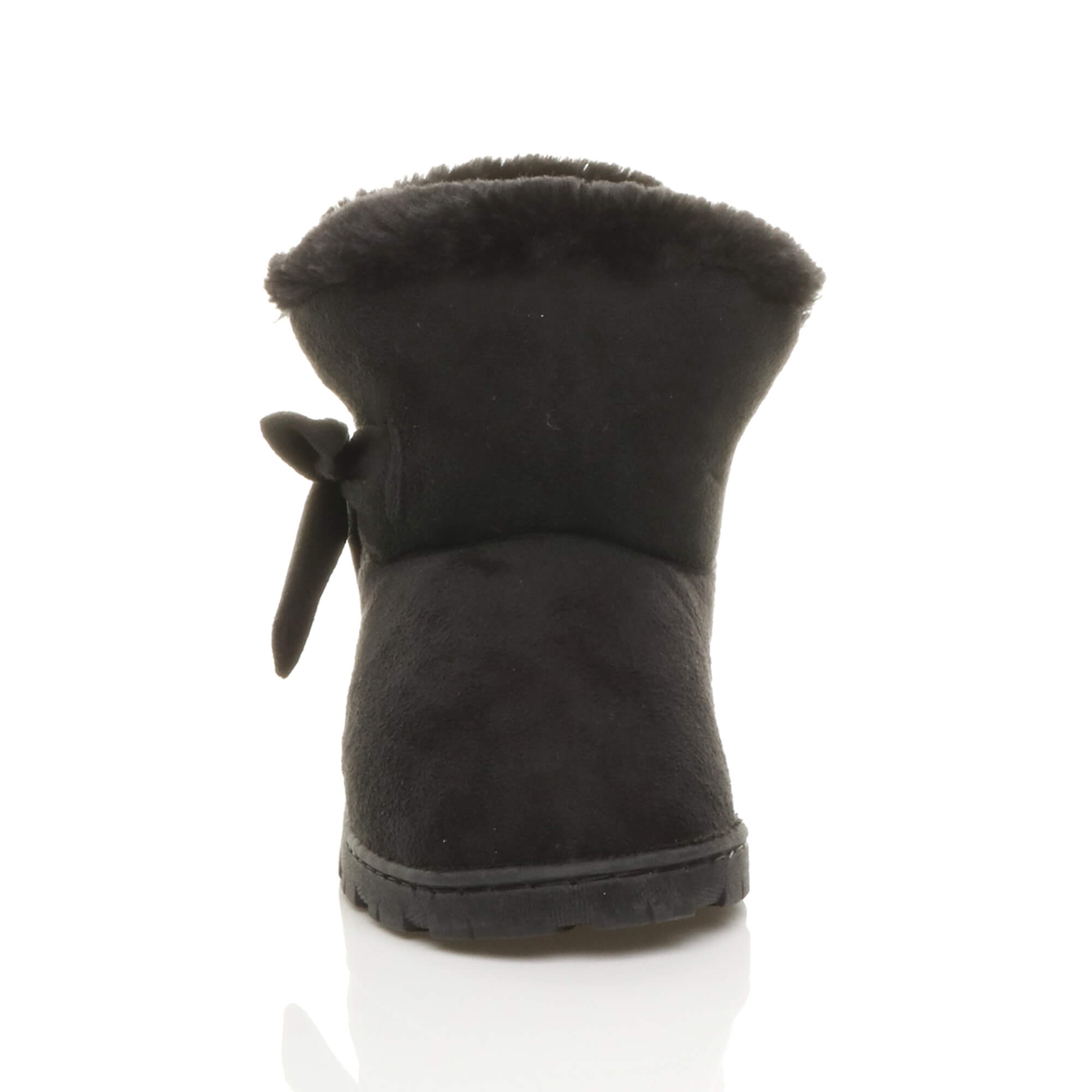 Black Faux Fur Lined Ankle Boots Slippers, Image 6 of 6