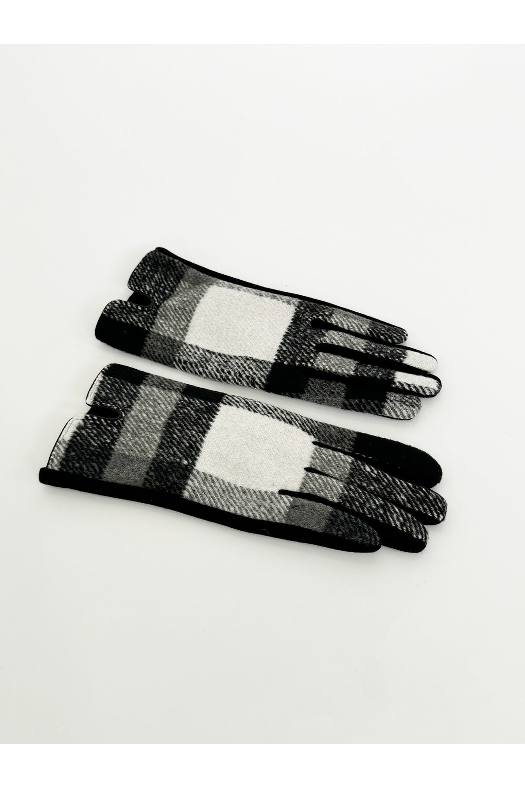 Black Checked Print Gloves, Image 1 of 4