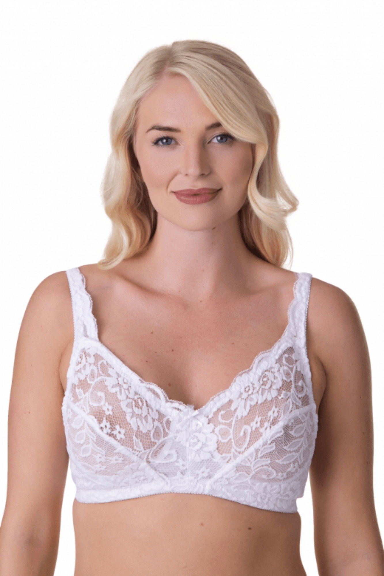 White Camille Lingerie White Soft Lace Cup Non-Wired Bra, Image 1 of 5