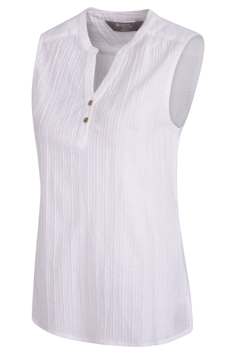 White Petra Sleeveless Shirt, Image 3 of 4