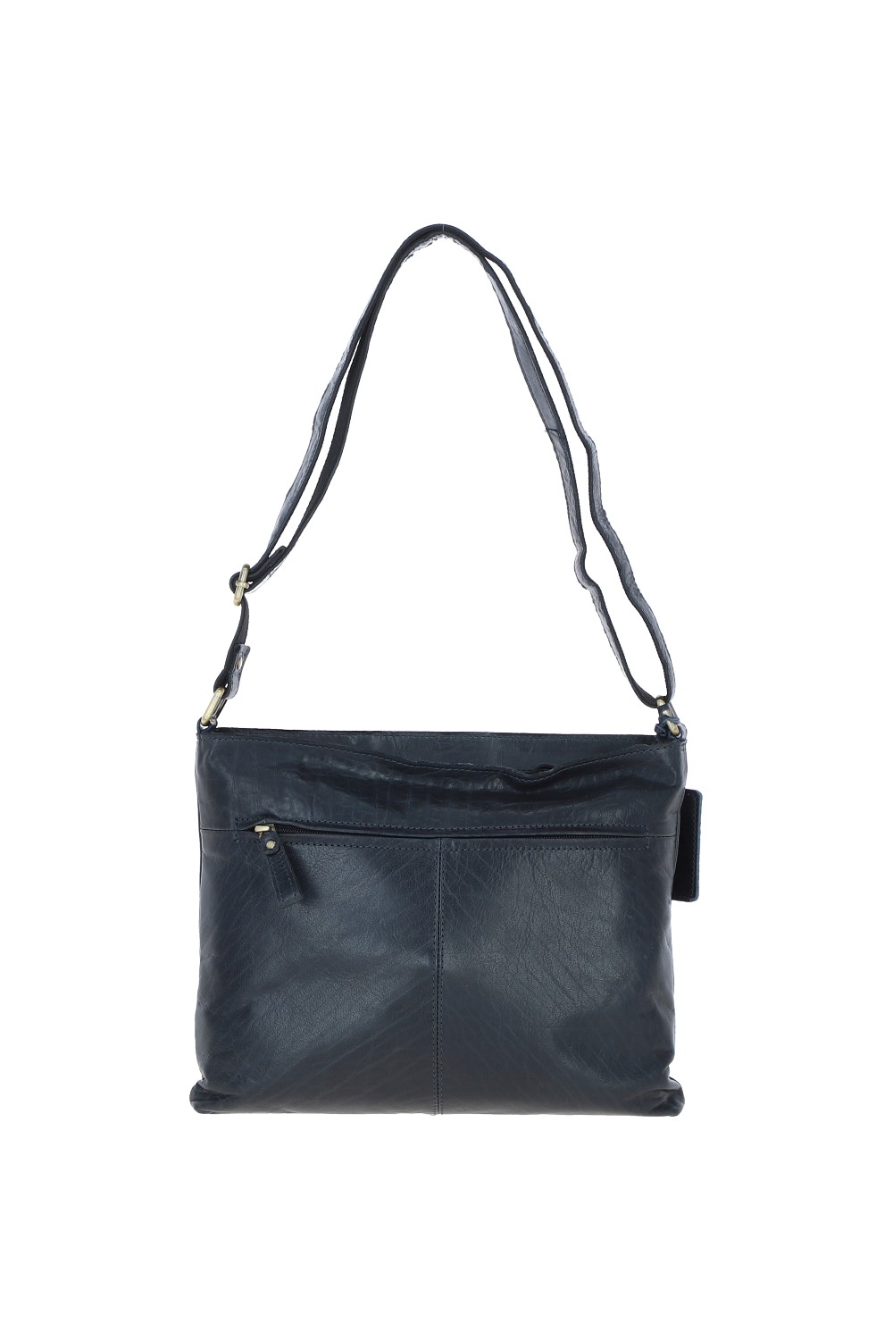 Navy Real Leather Vintage Medium Shoulder Bag, Image 4 of 4