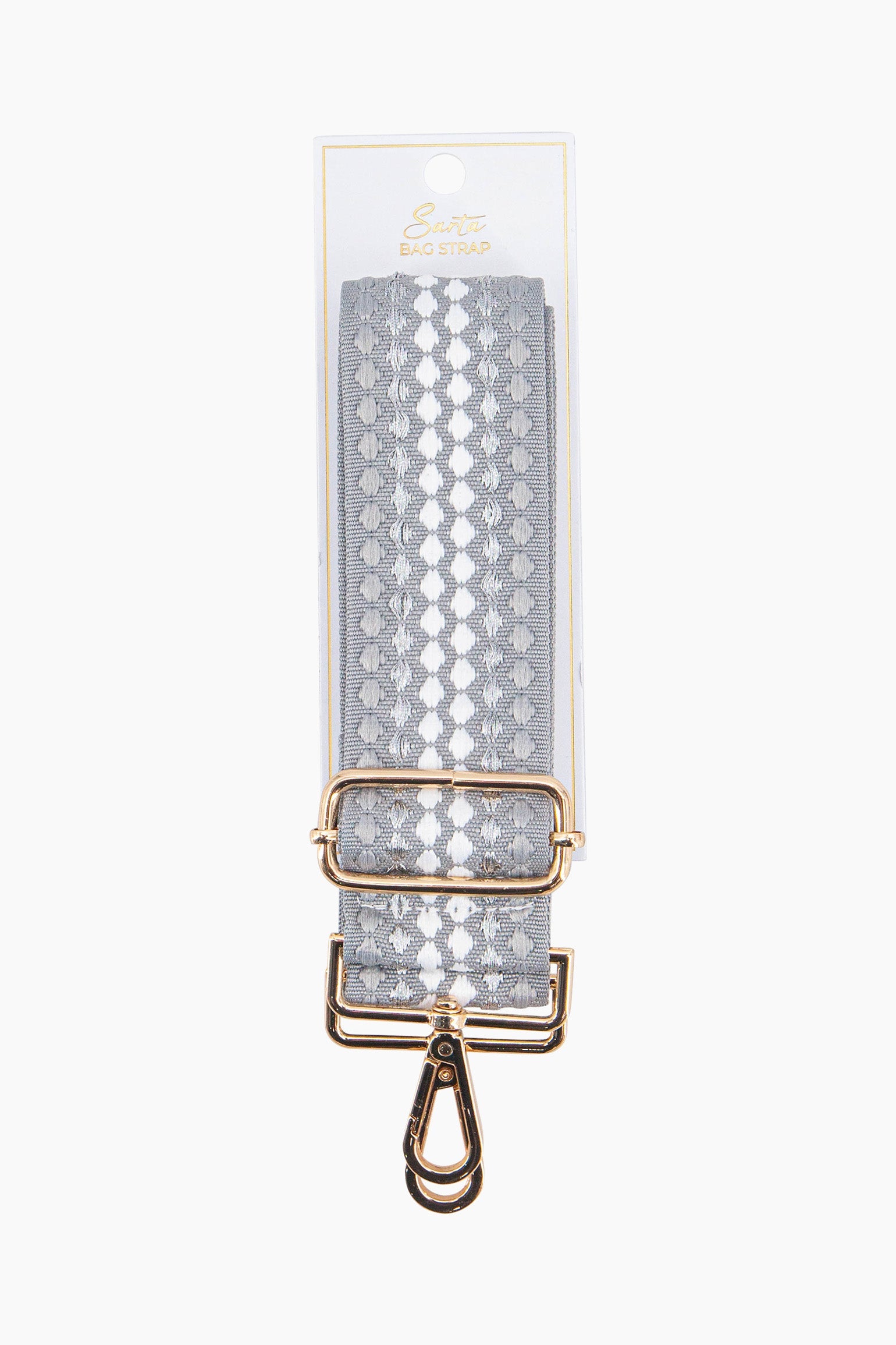 Grey Spotted Woven Wide Bag Strap, Image 3 of 3