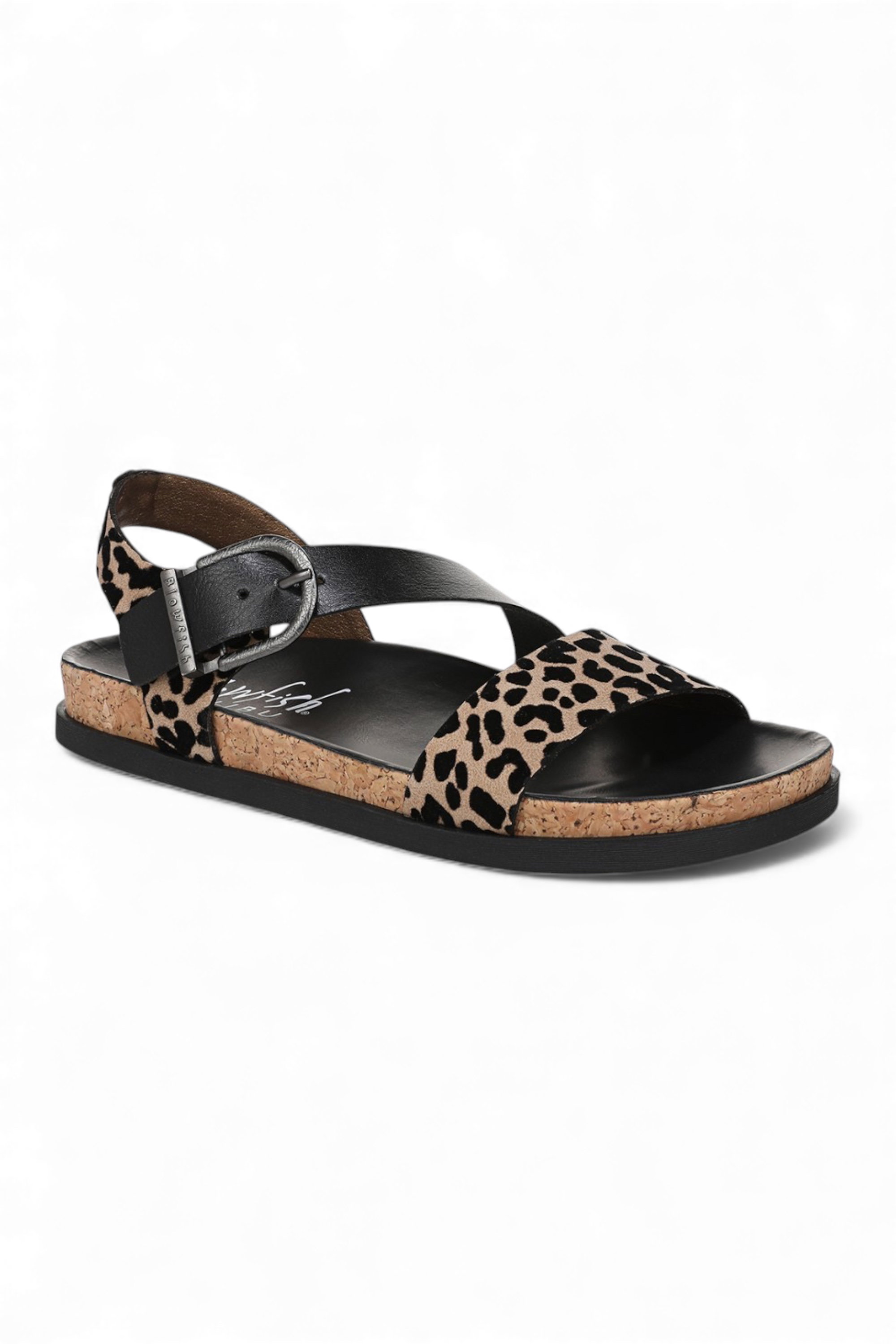 Brown Womens "Lance" Footbed Strappy Flat Sandals, Image 3 of 6