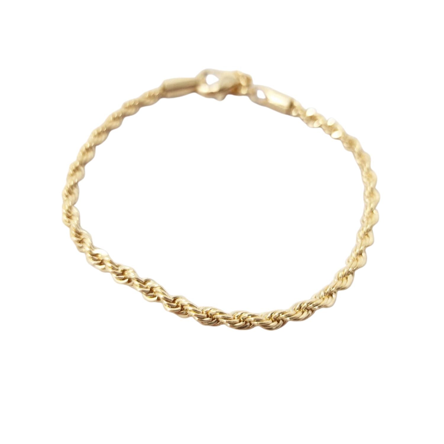Metallic Gold Plated Minimalist Elegan Shiny Rope Bracelet