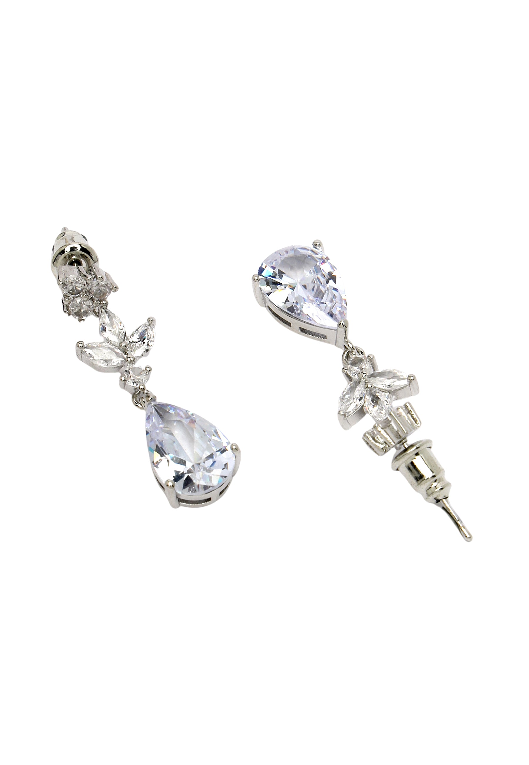 Silver Diva Collection Delicate Silver Raindrop Earrings, Image 3 of 5