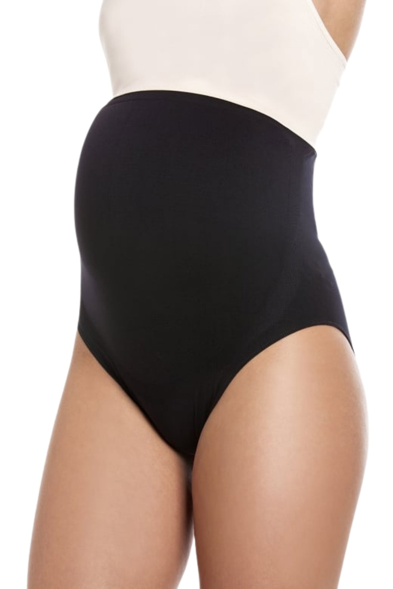 Black High Waist Seamless Maternity Briefs, Image 4 of 5
