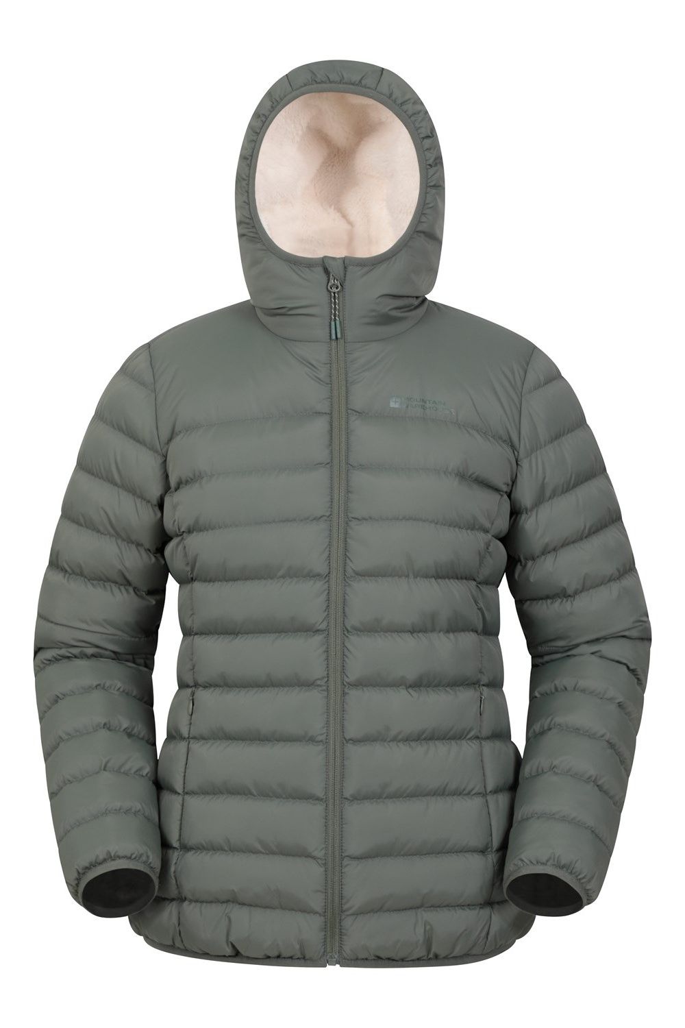 Khaki Faux Fur Lined Padded Jacket, Image 1 of 5