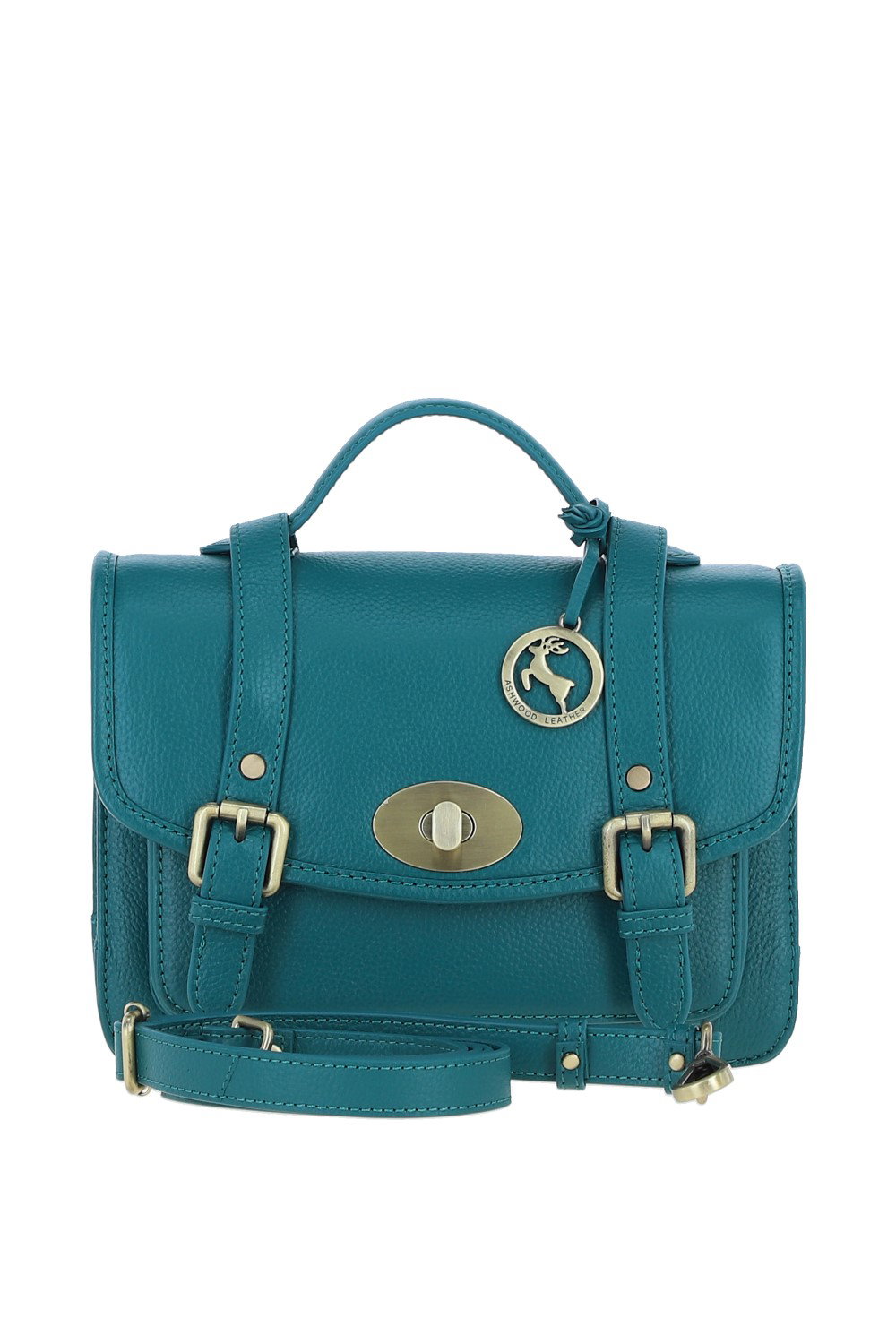 Green Ashwood Leather Green Stylish Real Leather Large Satchel Bag, Image 1 of 4