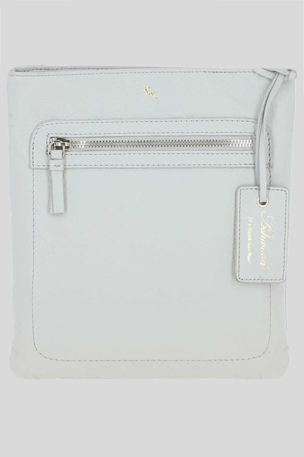 Light Grey Ashwood Leather Light Grey 'Cienna' Real Leather Crossbody Bag, Image 1 of 5