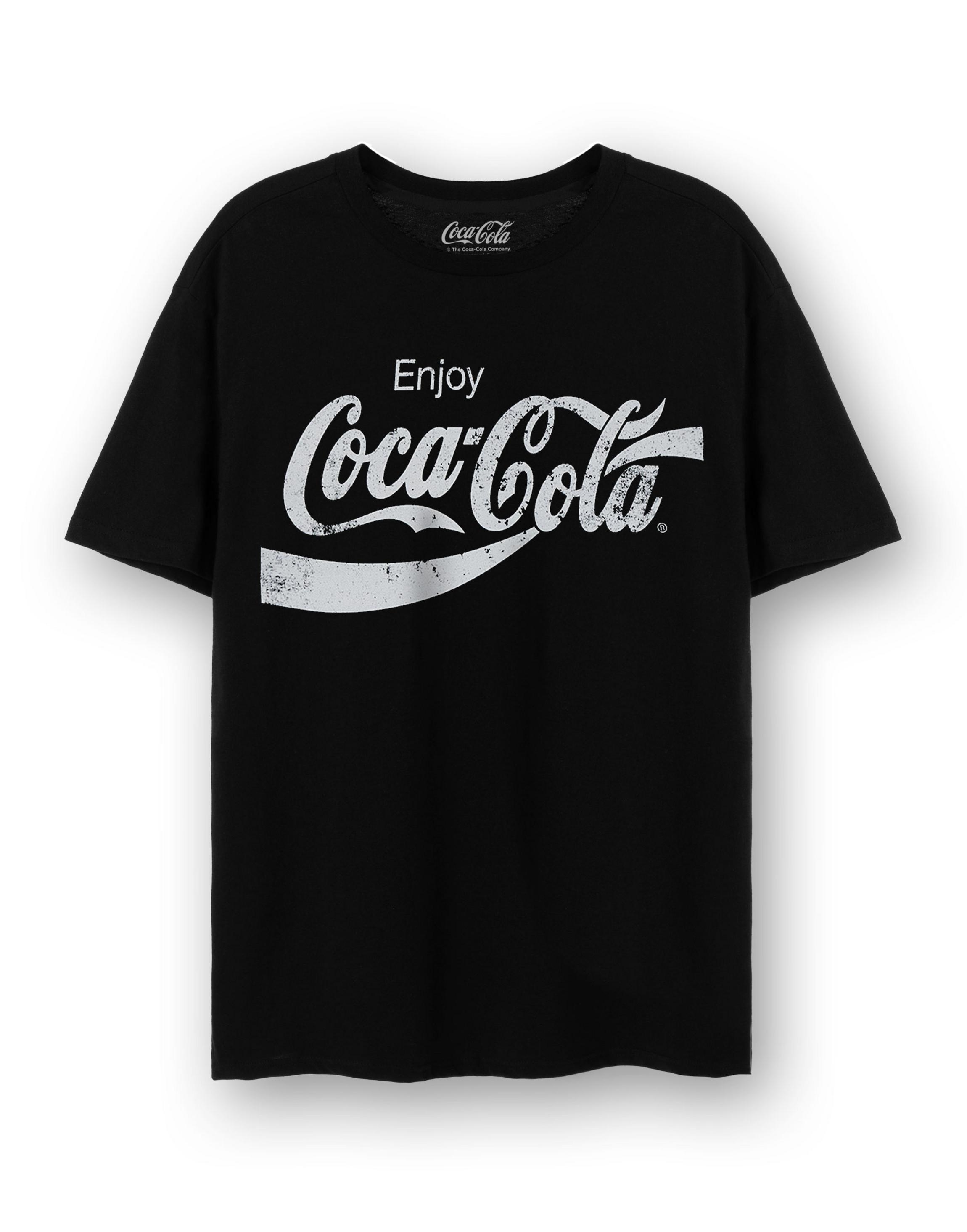 Black Coca Cola Distressed Logo X-Large T-Shirt