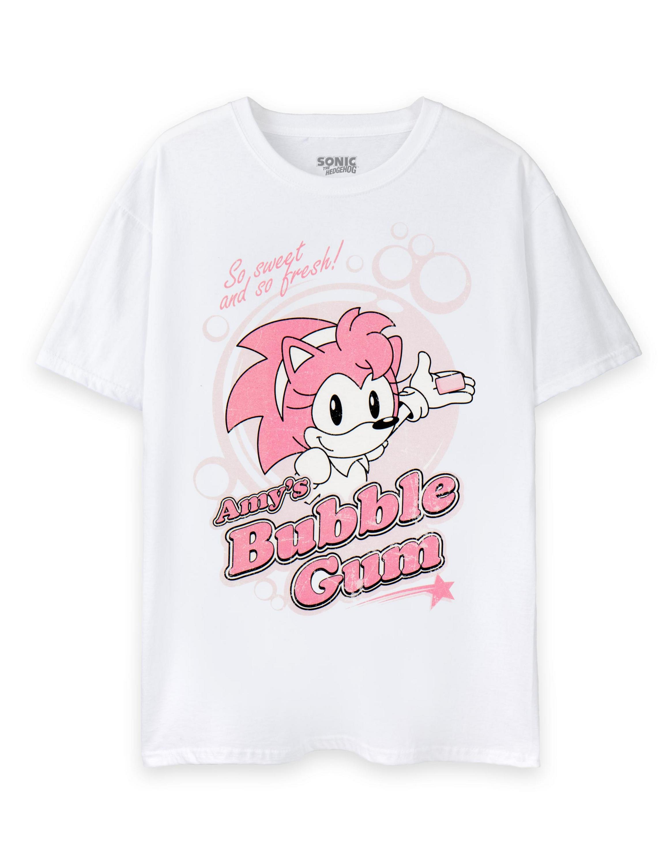 White Sonic the Hedgehog Amy's Bubblegum T-Shirt, Image 1 of 6