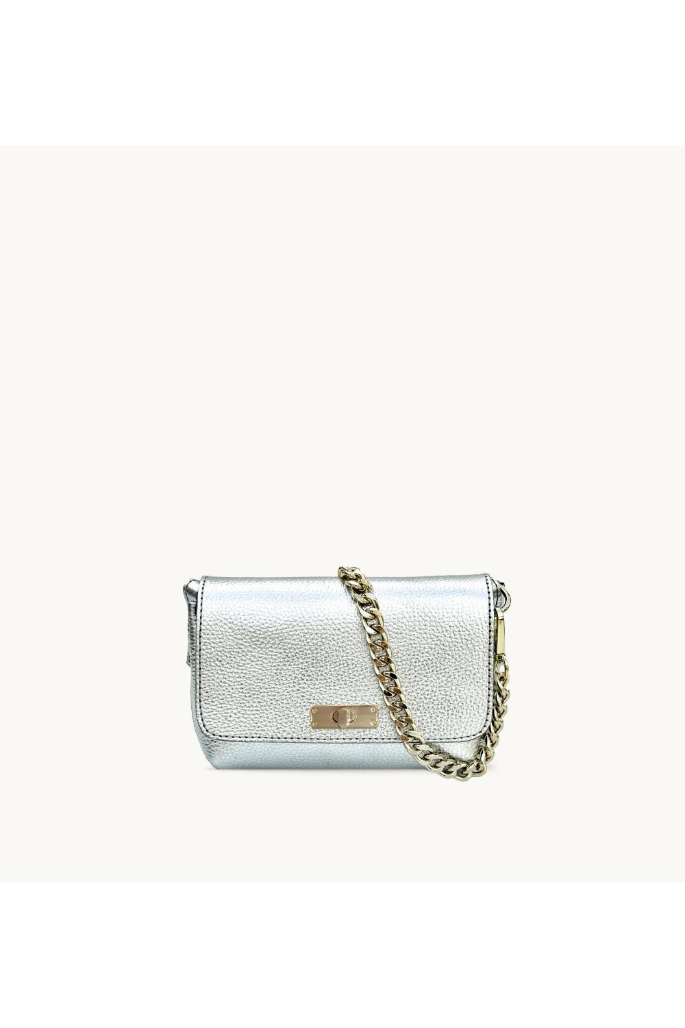 Silver The Maisie Mini Silver Leather Bag, Image 7 of 8