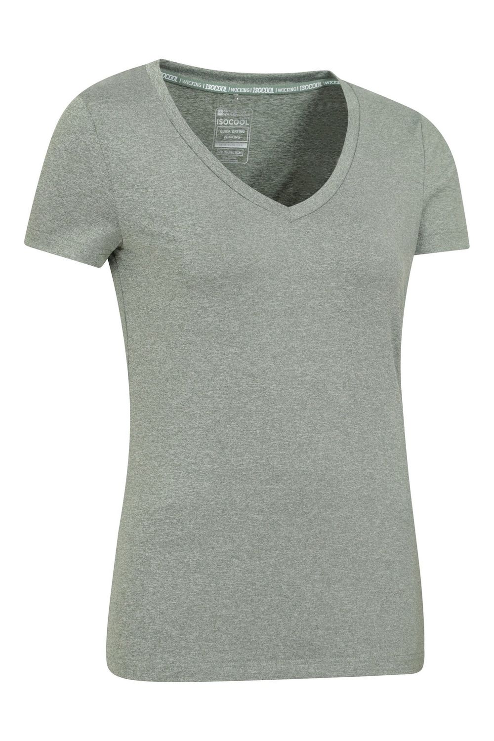 Khaki Vitality V Neck TShirt, Image 3 of 4