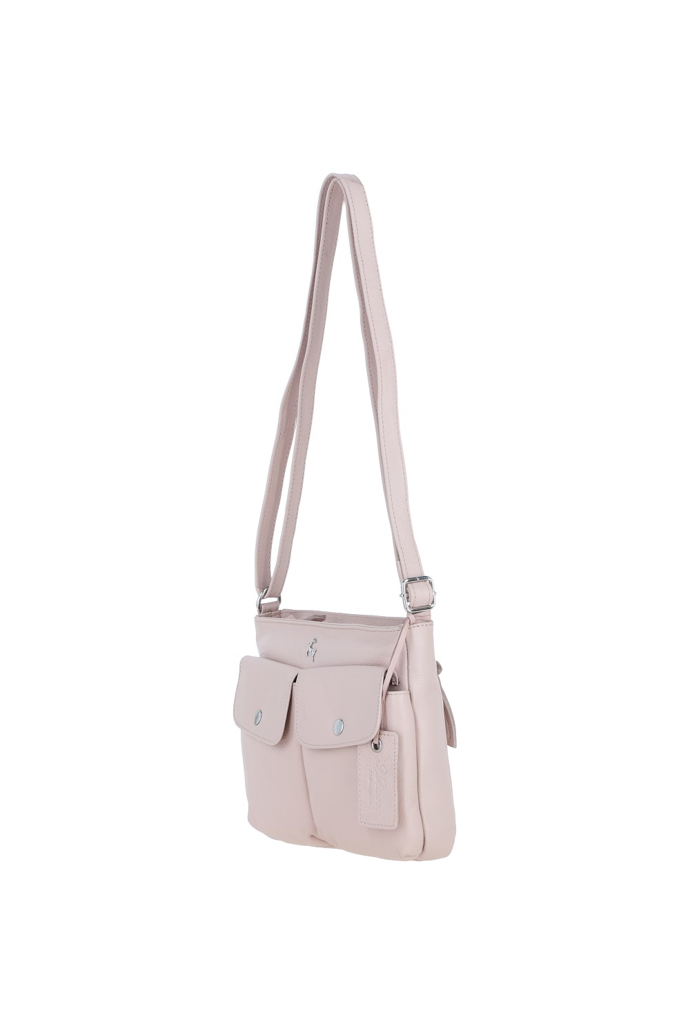 Light Pink 'Cardiff' Real Leather Crossbody Bag, Image 3 of 5