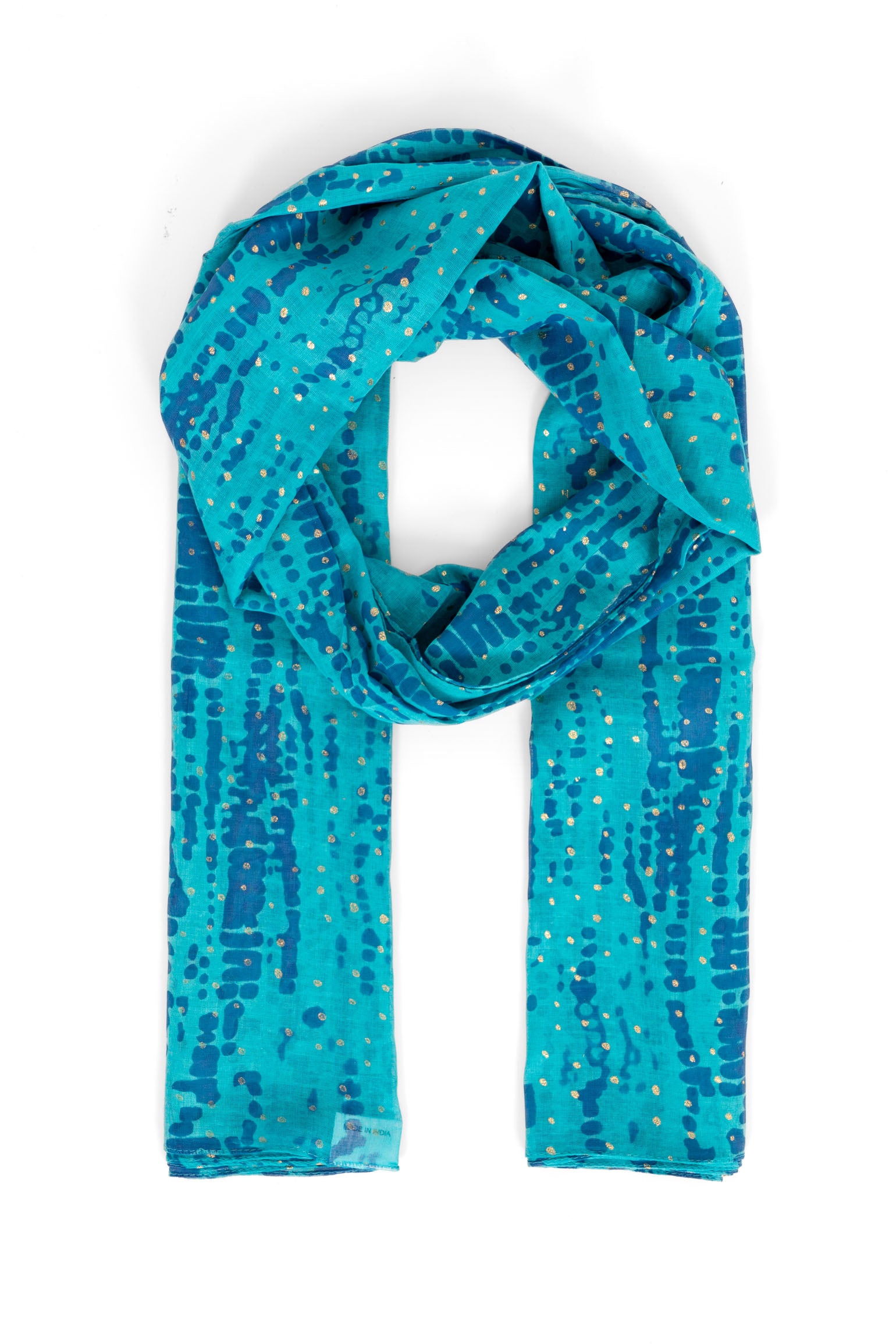 Blue Tie Die Cotton Lightweight Scarf, Image 1 of 4