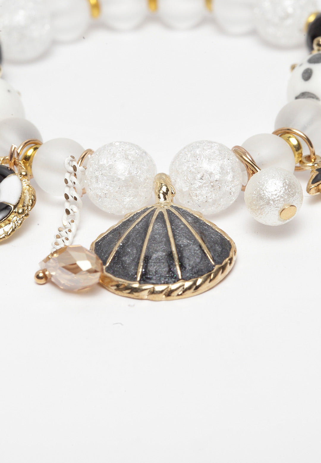 Black Boho Shell Seed Bead Bracelet, Image 4 of 6