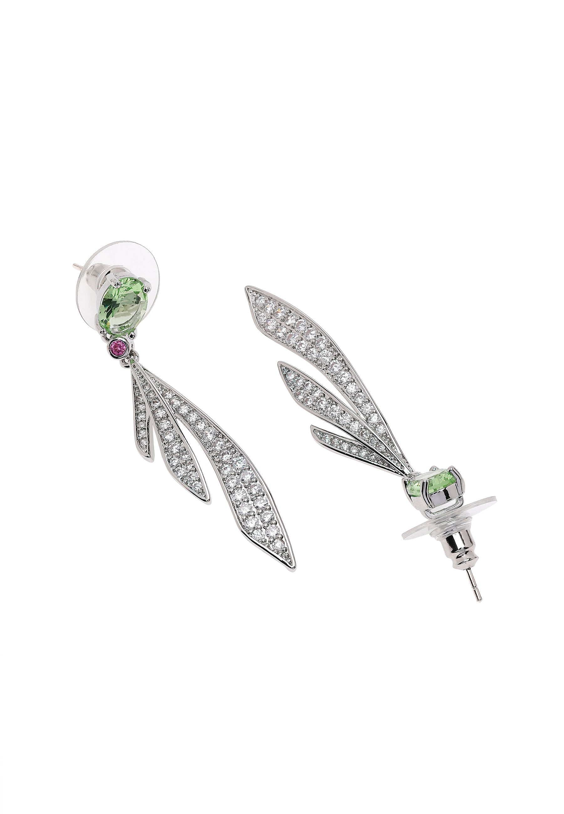 Silver Silver colored Feather Drop Earrings, Image 3 of 5