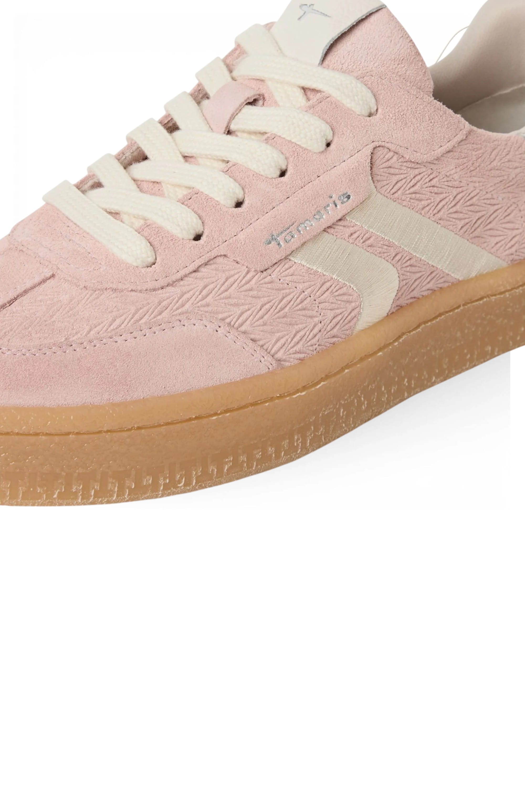 Pink Tamaris Pink Tamaris Womens Pink White Stripe Sneaker, Image 5 of 7