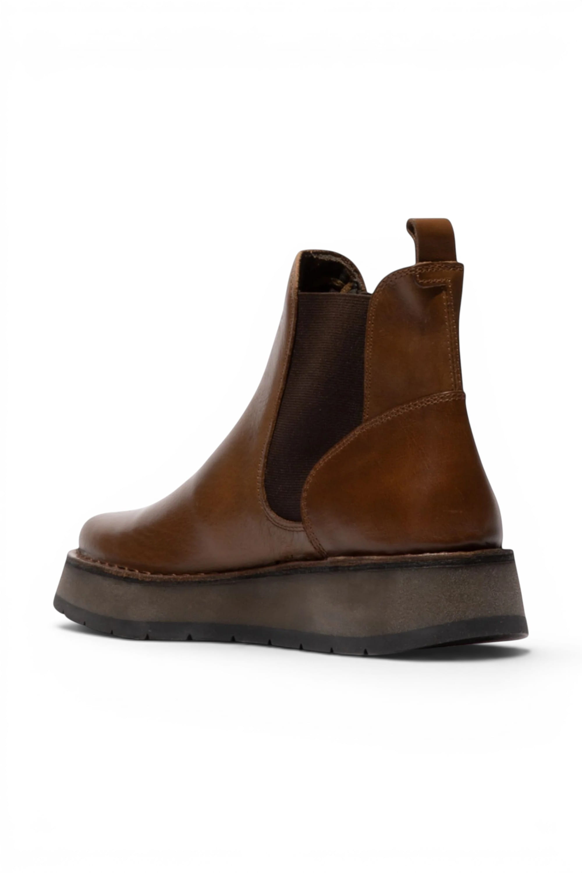 Brown Womens Heel Ankle Pull-On Boots RAWI131, Image 4 of 5