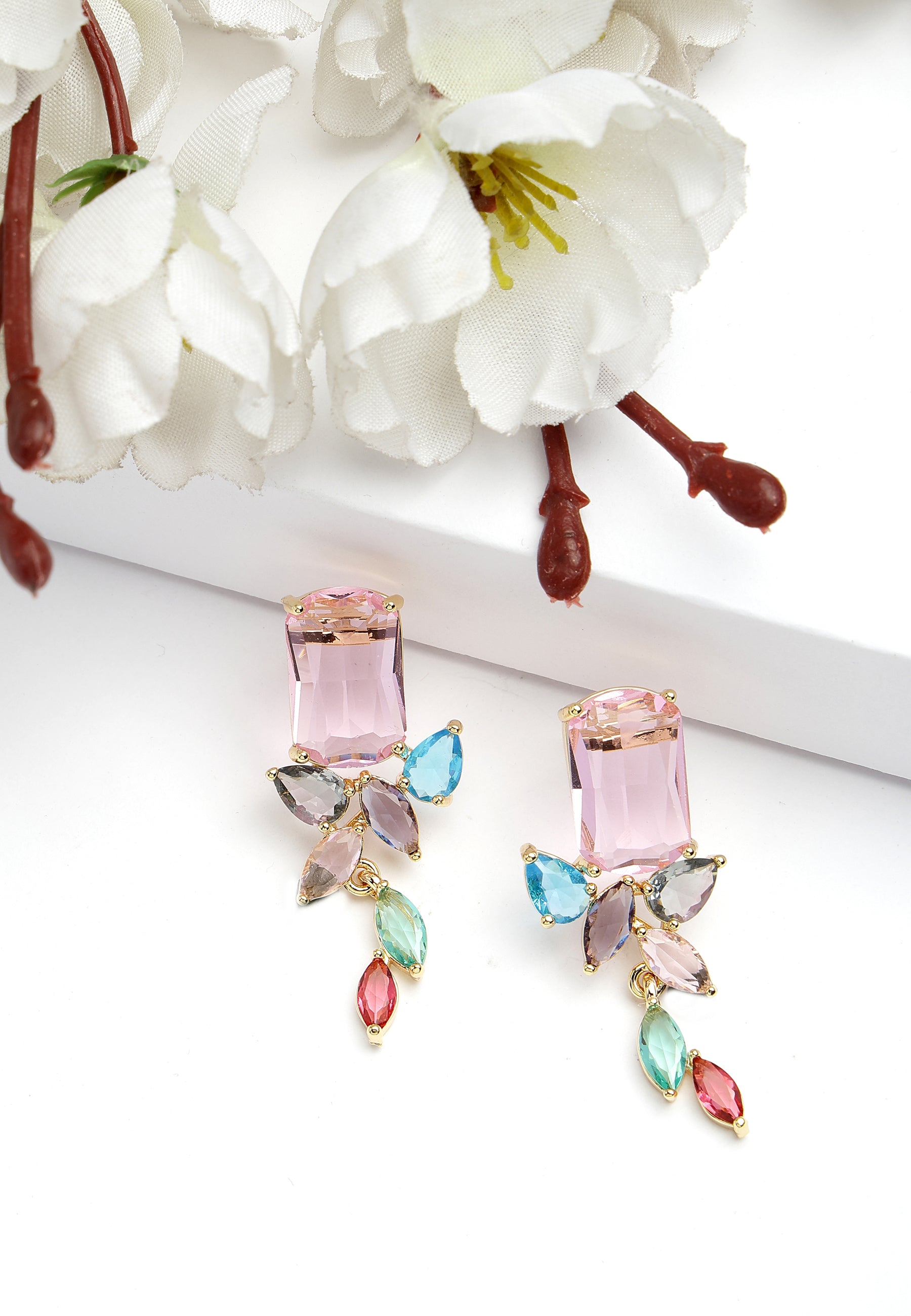 Pink Diva Collection Minimalist Petal Studs, Image 2 of 5