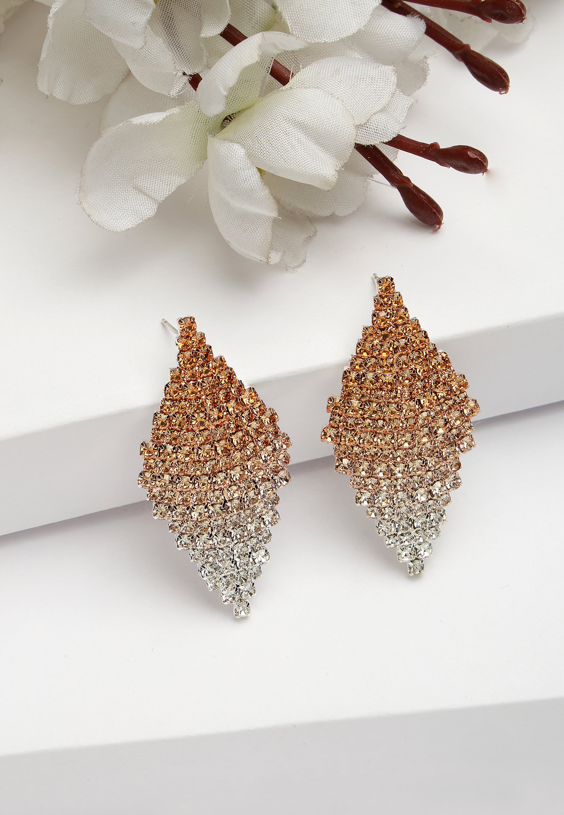 Orange Diva Collection Chandelier Drop Earrings, Image 2 of 5