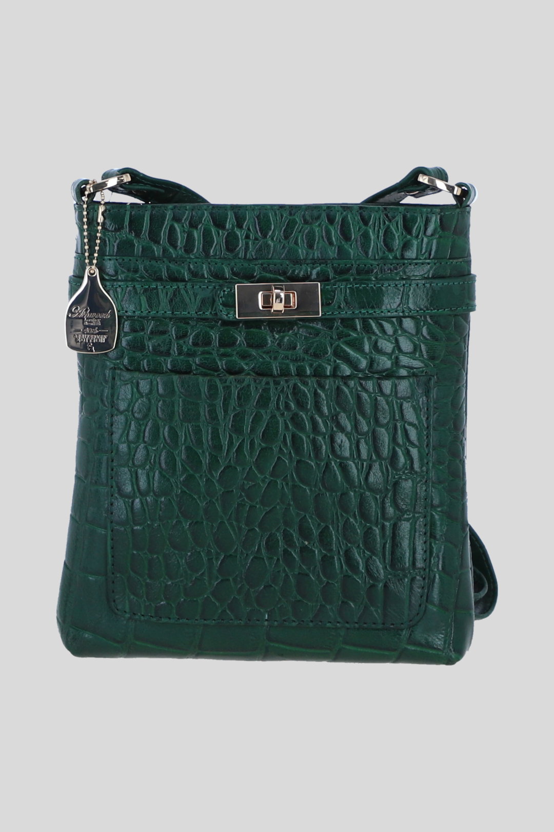 Green Real Leather Crossbody Bag with Adjustable Strap, Image 1 of 5