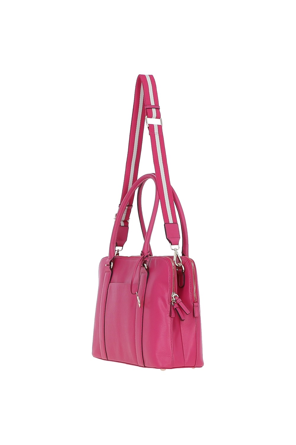 Pink 'Cuore di Cuoio' 3 Section Large Leather Handbag, Image 3 of 4