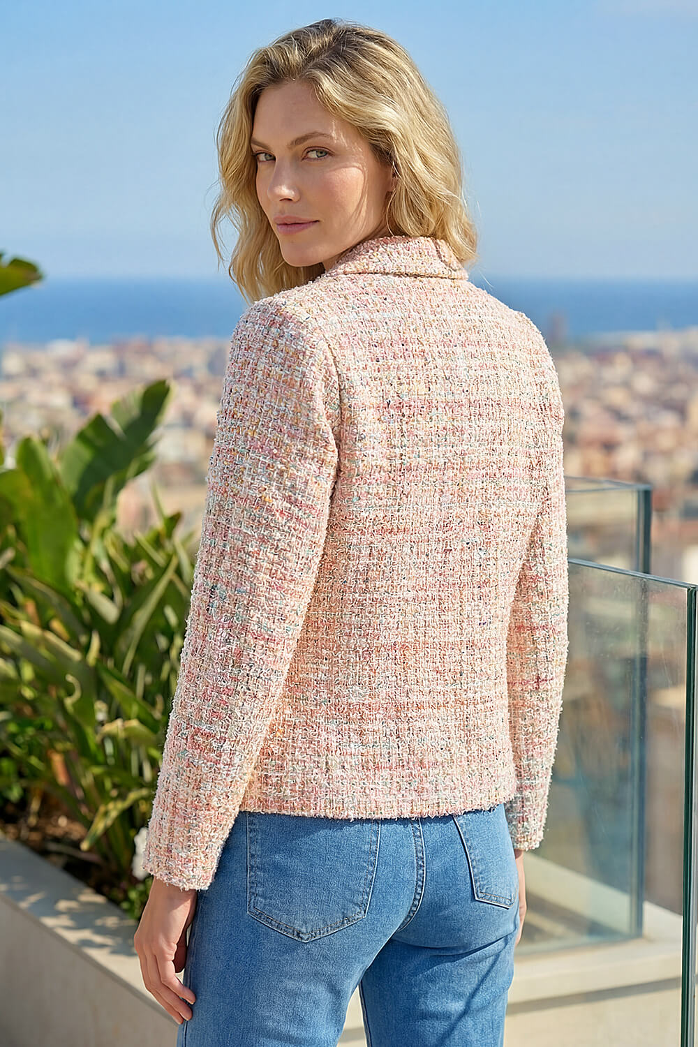 Multi Buttoned Boucle Sequin Jacket, Image 4 of 4