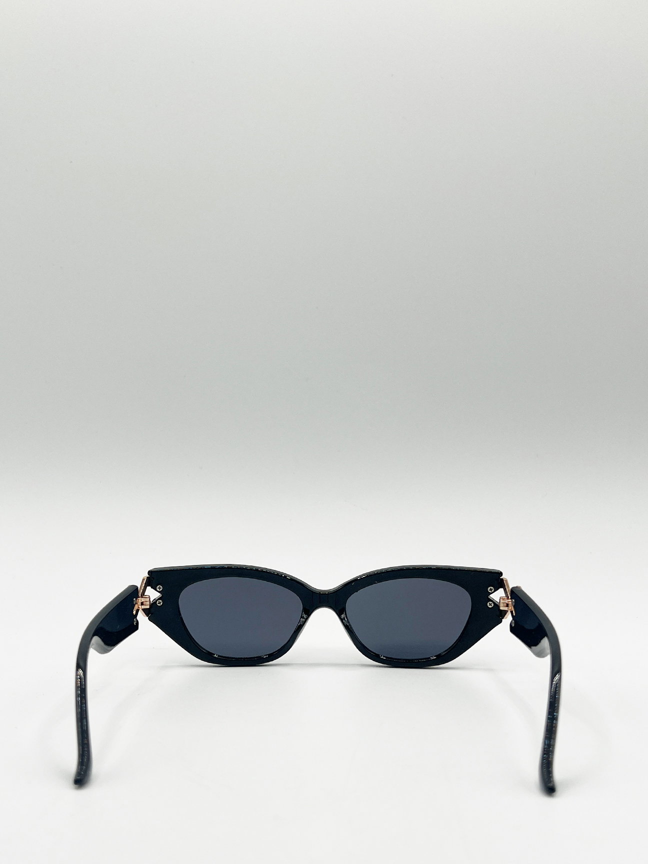Black Cat-Eye Sunglasses with Side Detail, Image 5 of 5