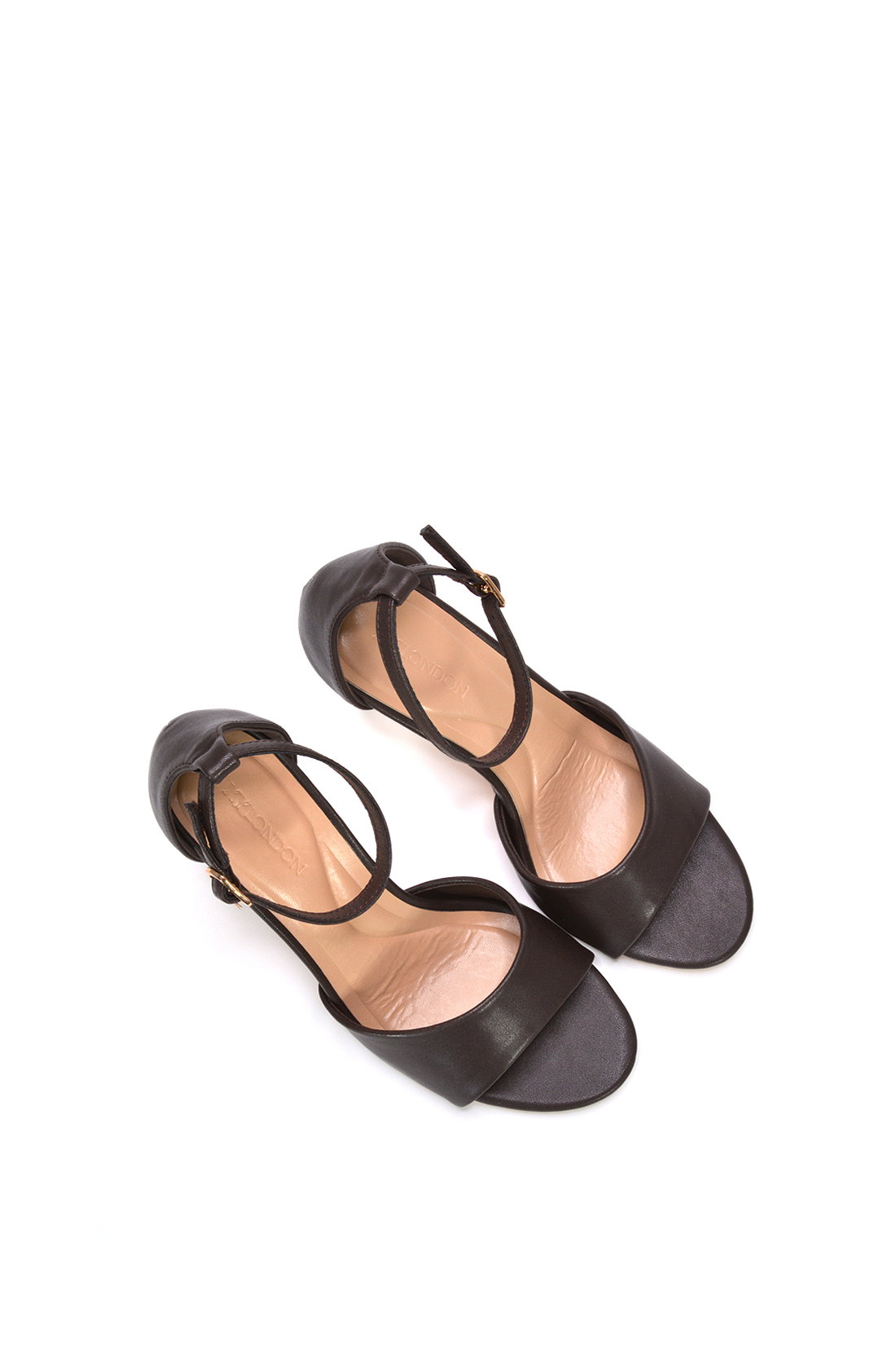Brown Stiletto Heel Open Toe Sandals With Ankle Strap, Image 6 of 6