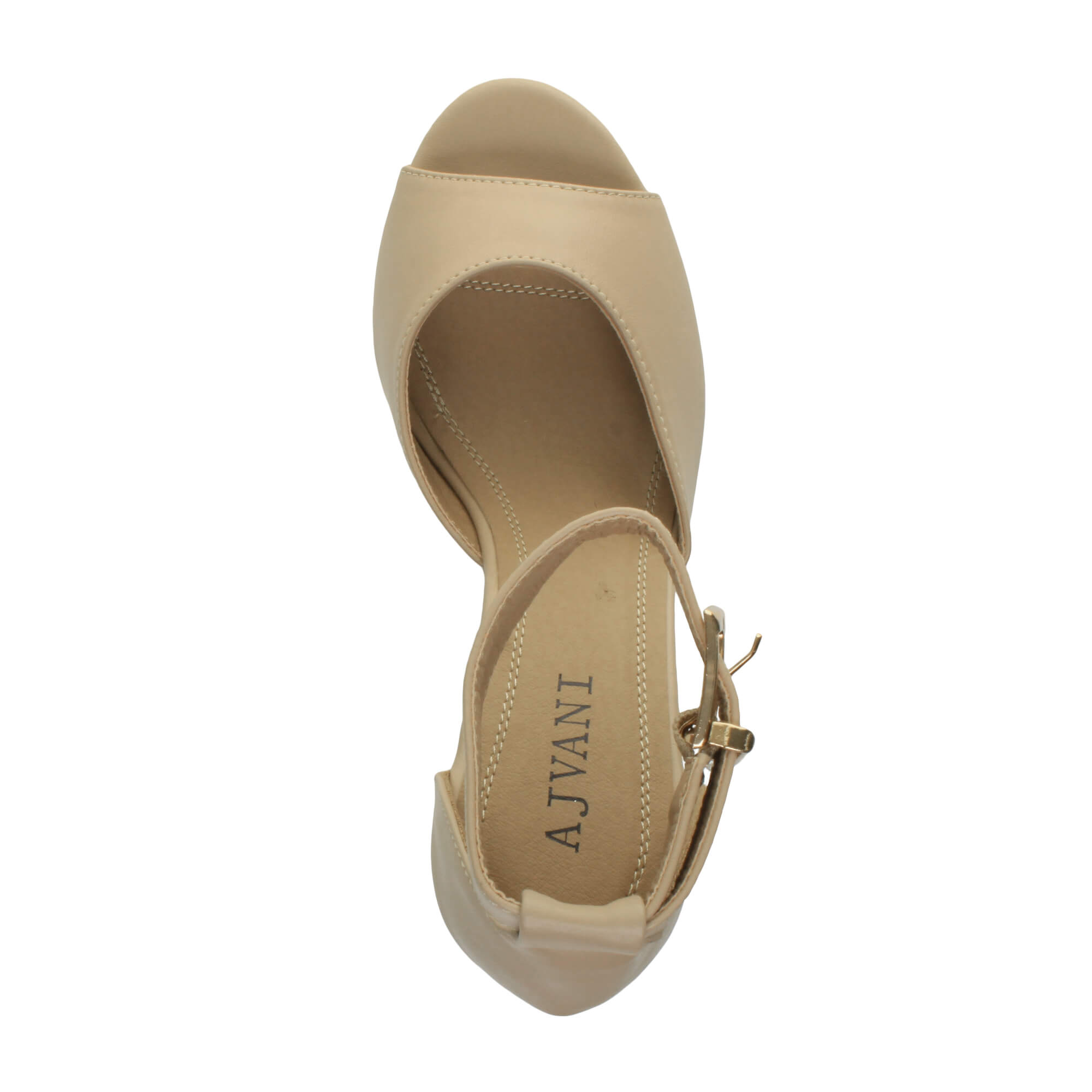 Natural AJVANI Natural High Block Heel Ankle Strap Glitter Sandals, Image 6 of 7