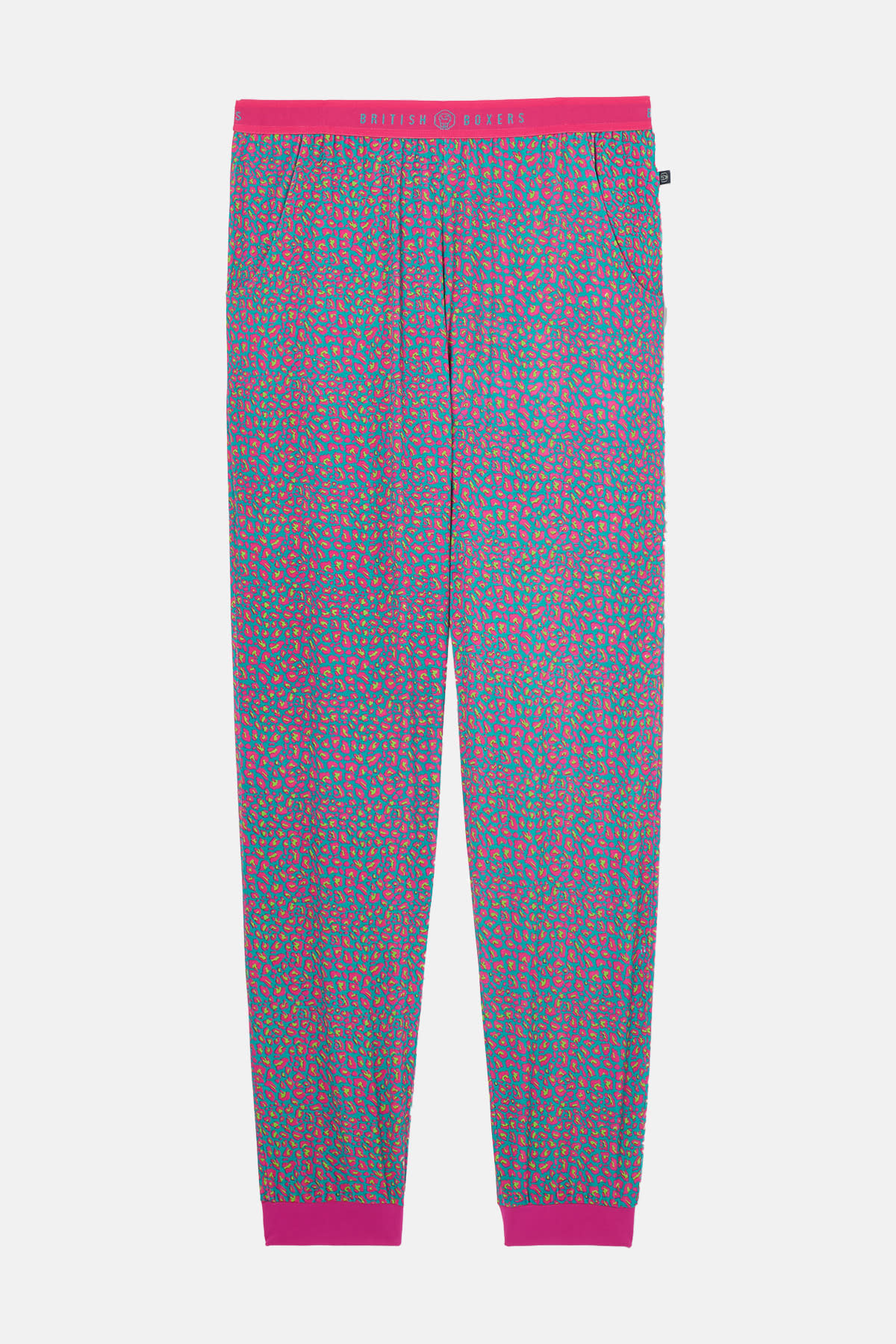 Teal British Boxers Teal "Spectra Leopard" Bamboo Camisole Pyjama Set, Image 6 of 6