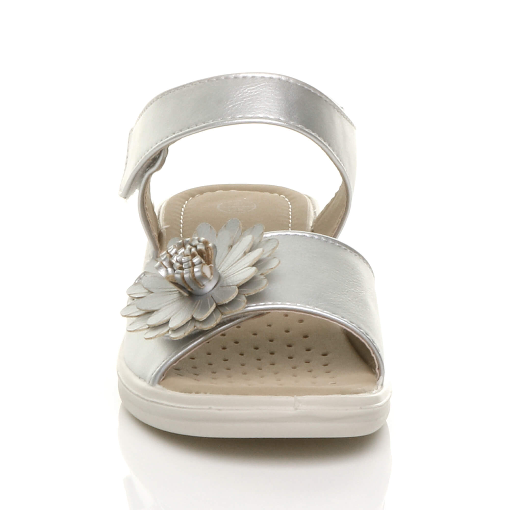 Silver AJVANI Silver Comfort Touch Close Sandals, Image 6 of 6