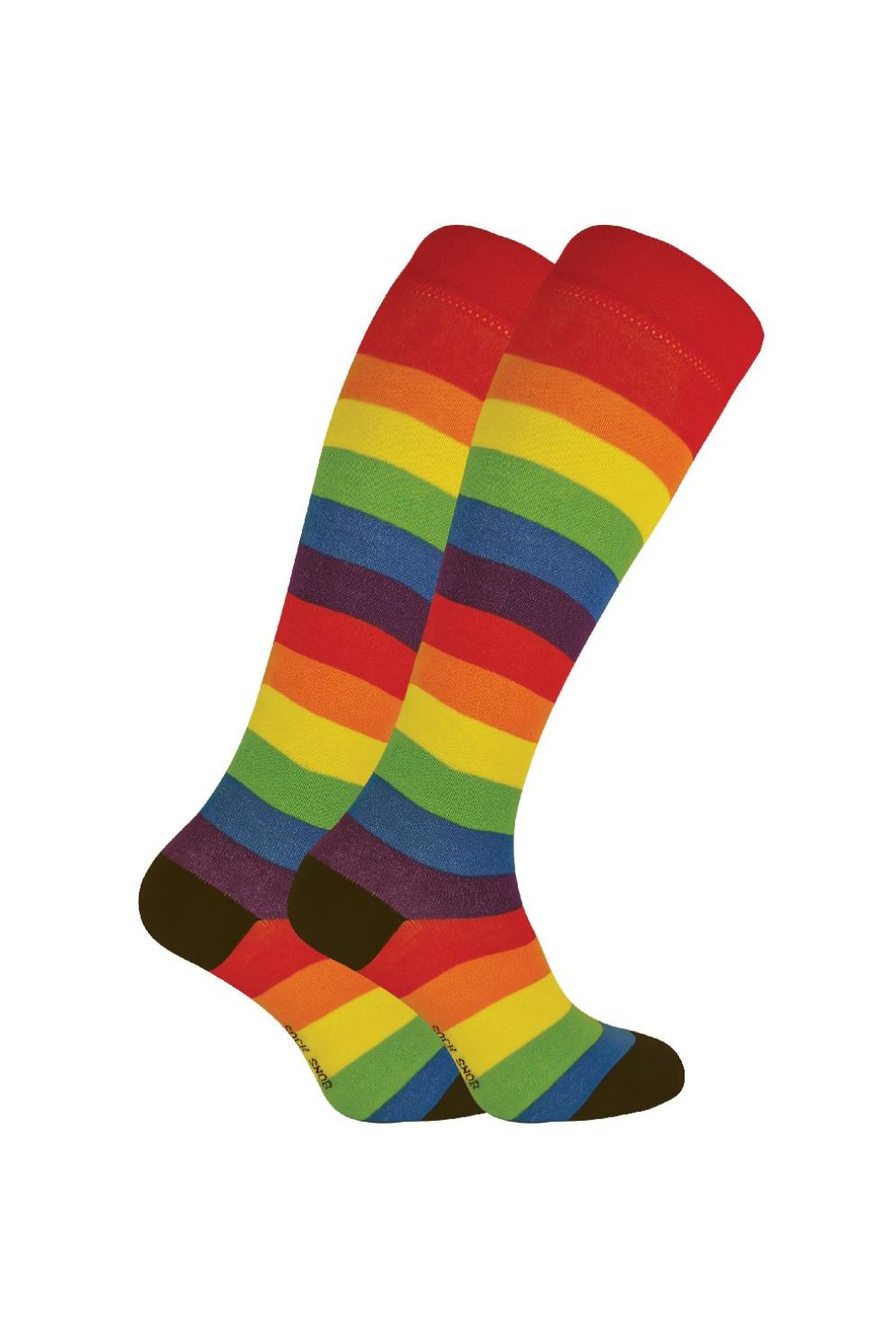 Multi 2 Pack Ladies Rainbow Patterned Knee High Bamboo Socks, Image 1 of 5