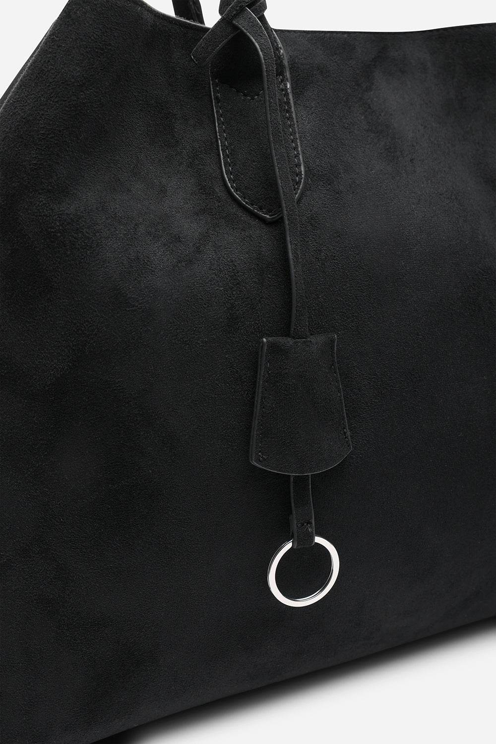 Black Where's That From Black 'Drift' Suede Slouchy Shoulder Tote Bag, Image 5 of 7