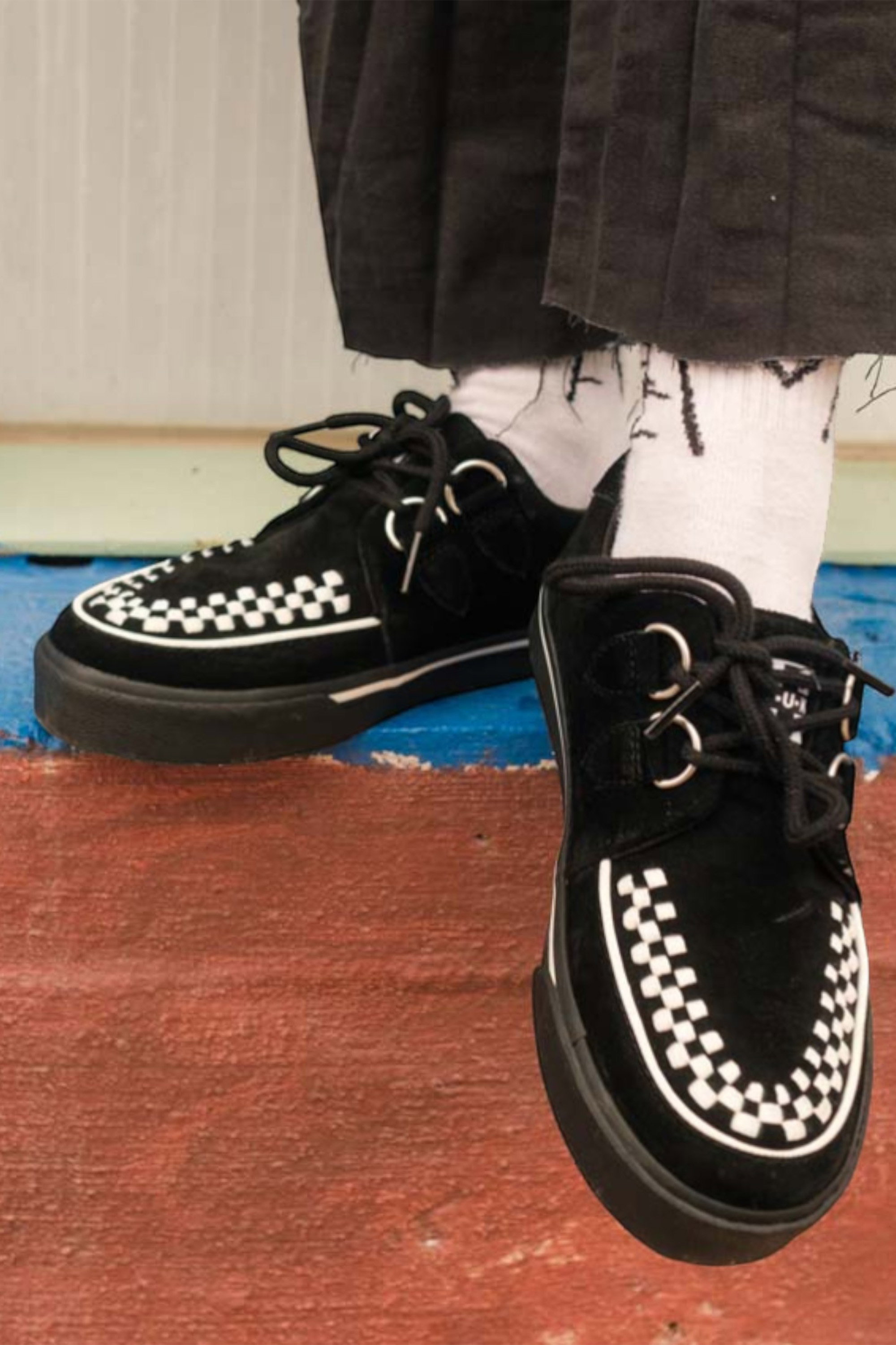 Black TUK Footwear Black Pointed Creeper Sneaker Suede Shoes, Image 6 of 8