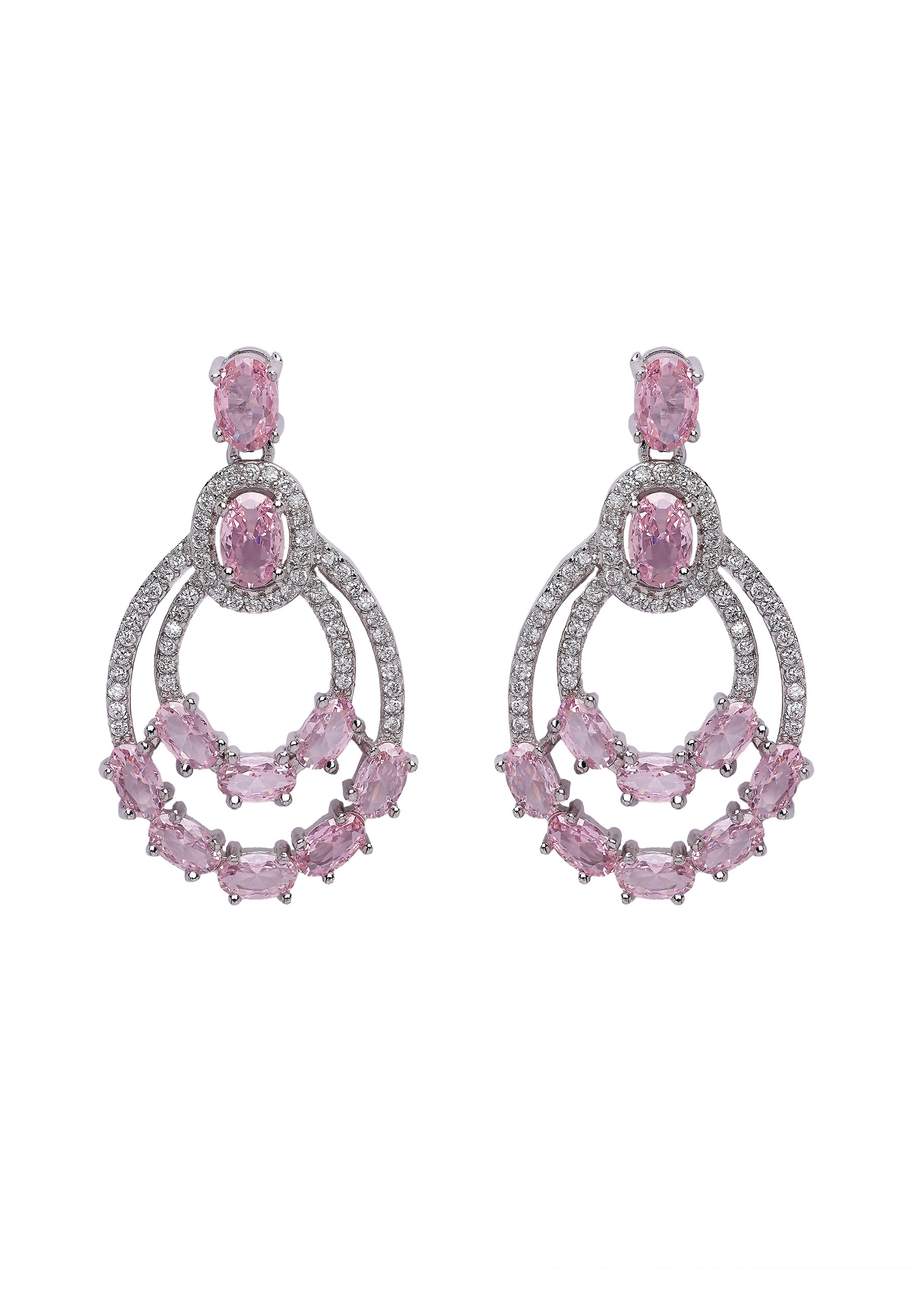 Pink Diva Double Layered Danglers