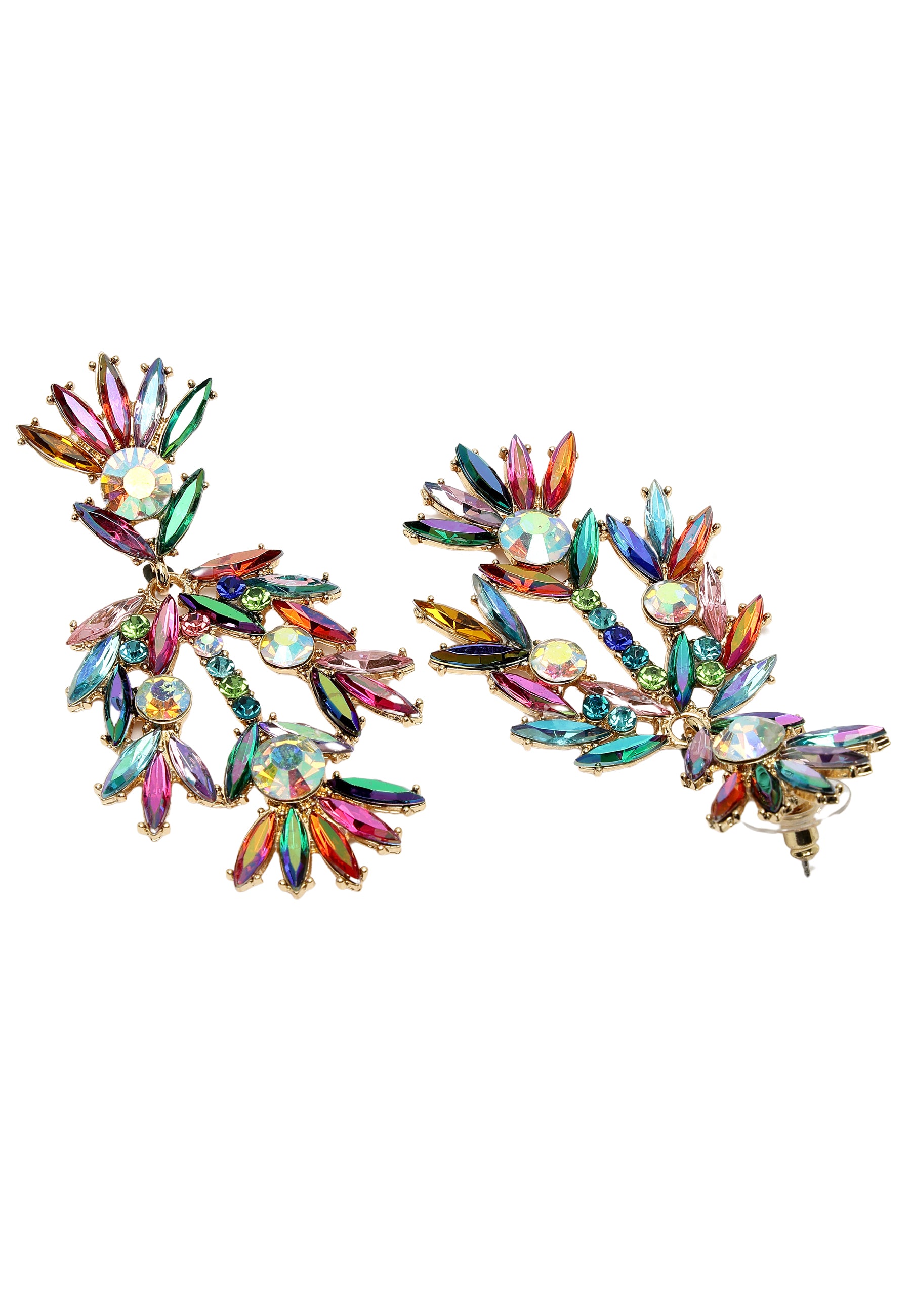 Multi Diva Collection Fancy Floral Plume Earrings, Image 3 of 5
