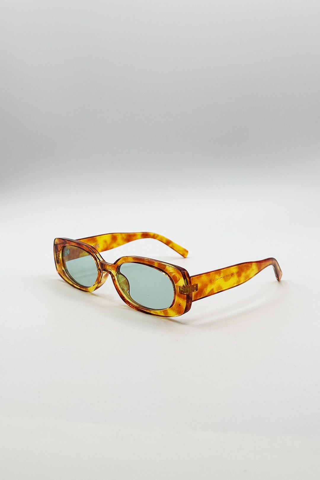 Orange Rectangular Sunglasses in Orange Tortoiseshell, Image 2 of 4