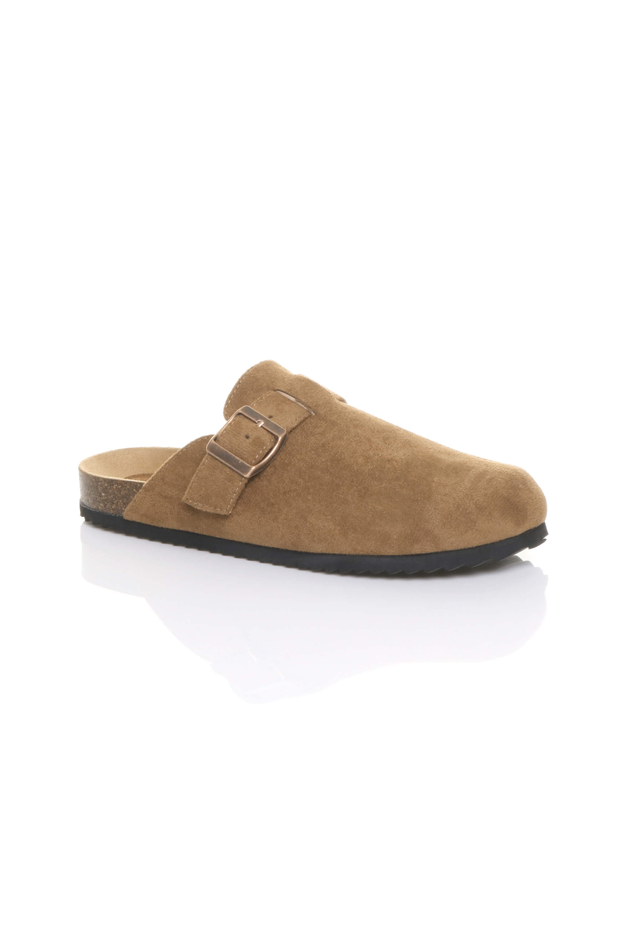 Tan AJVANI Tan Flat Footbed Sandals Mules, Image 1 of 4