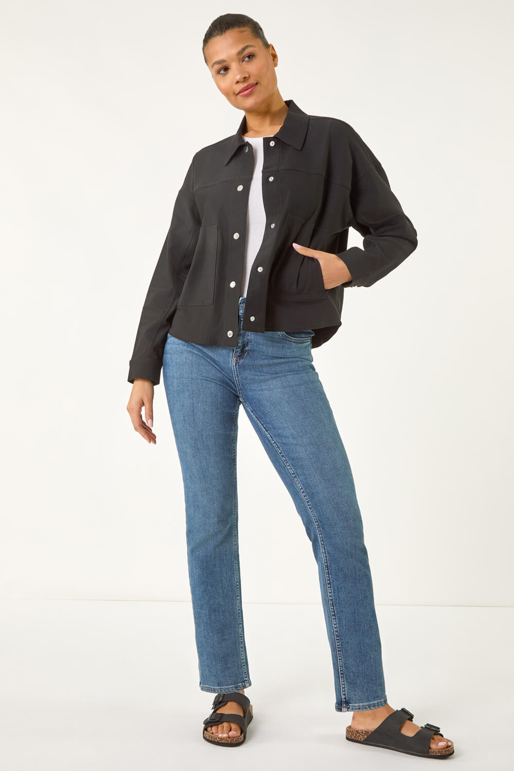 Black Patch Pocket Jacket, Image 3 of 5