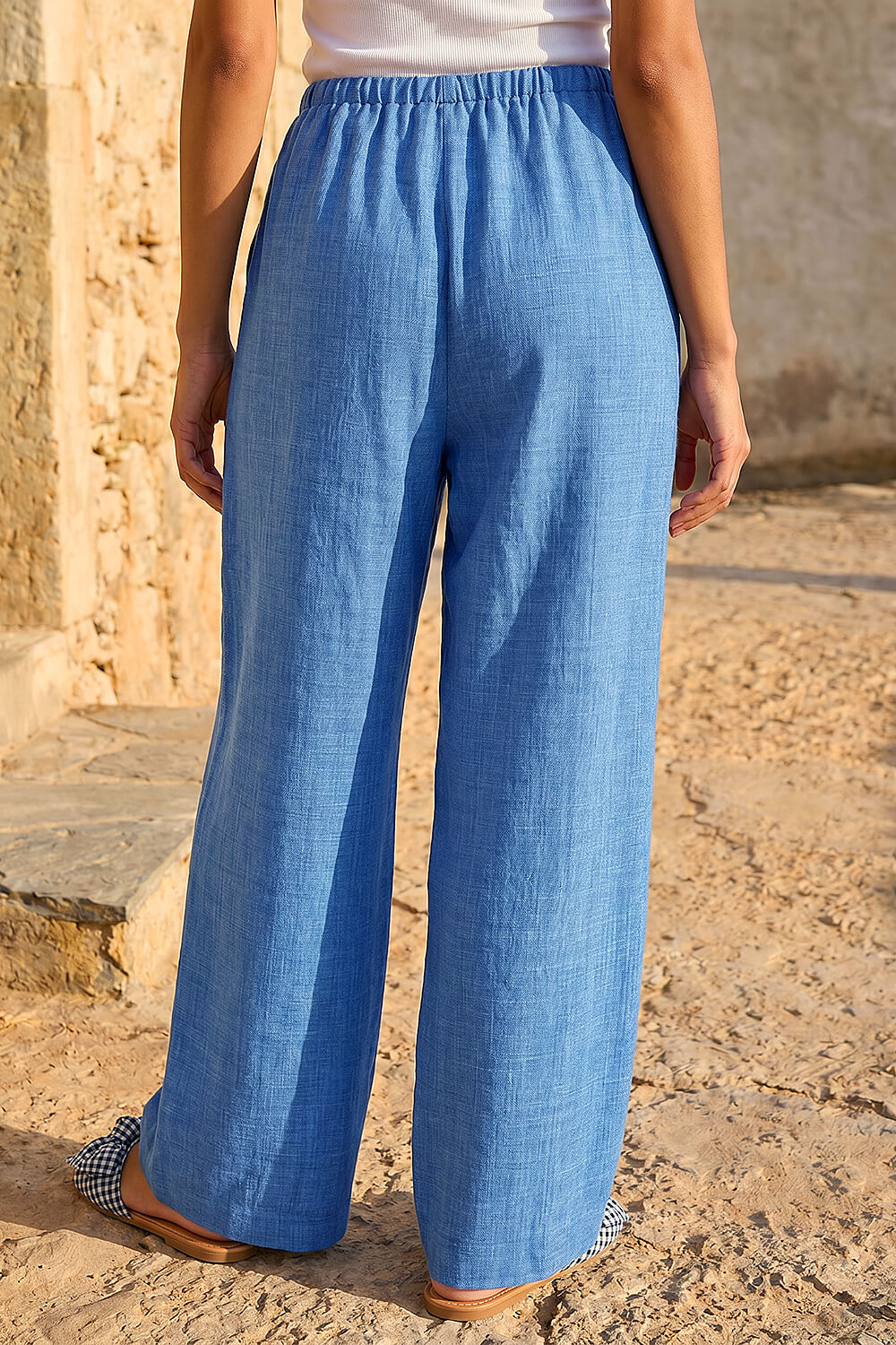 Denim Petite Pull On Woven Trouser, Image 4 of 4