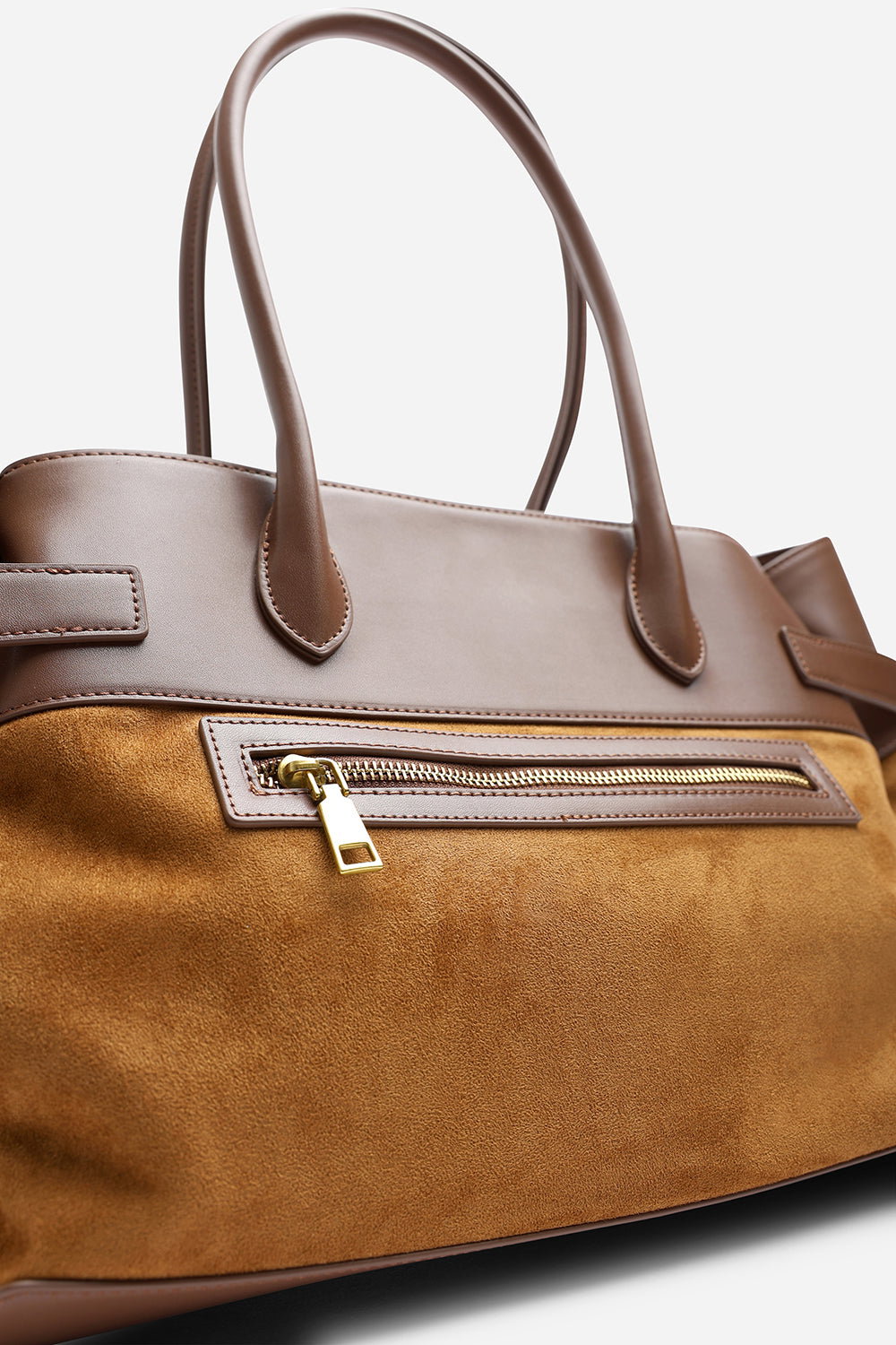 Brown Lyanna Buckled Tote Bag with Side Zip, Image 5 of 6