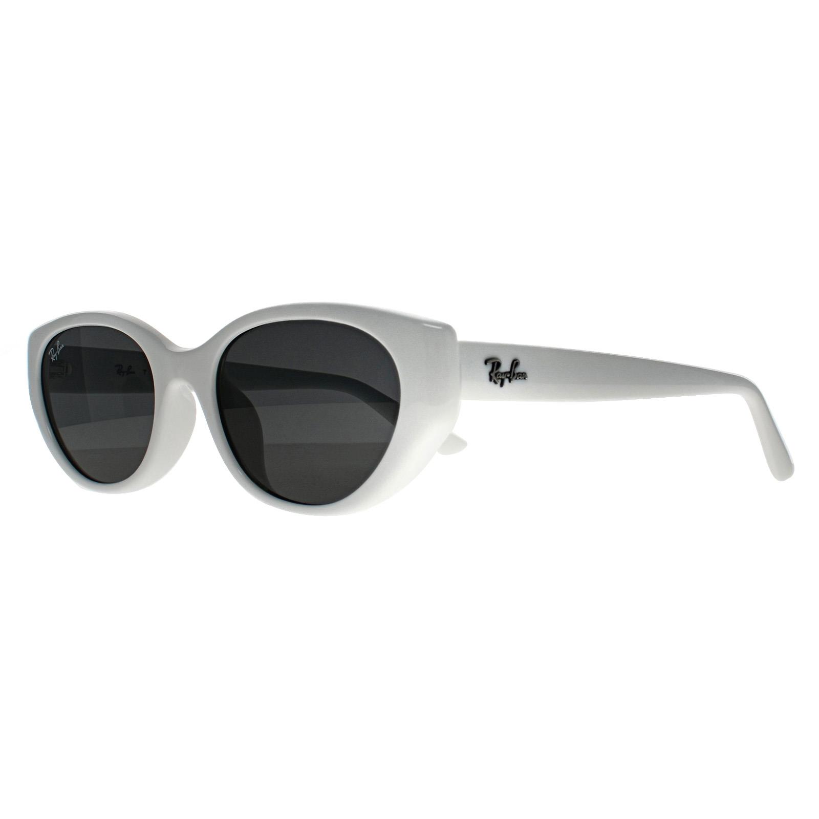 White Ray-Ban White Oval Polished White Dark Grey RB4457D Bio Based, Image 2 of 3