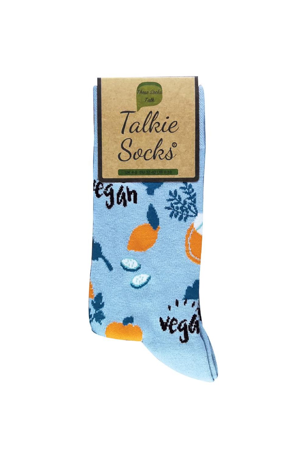 Blue 1 Pack Novelty Cotton Blue Vegetable Vegan Socks, Image 2 of 4