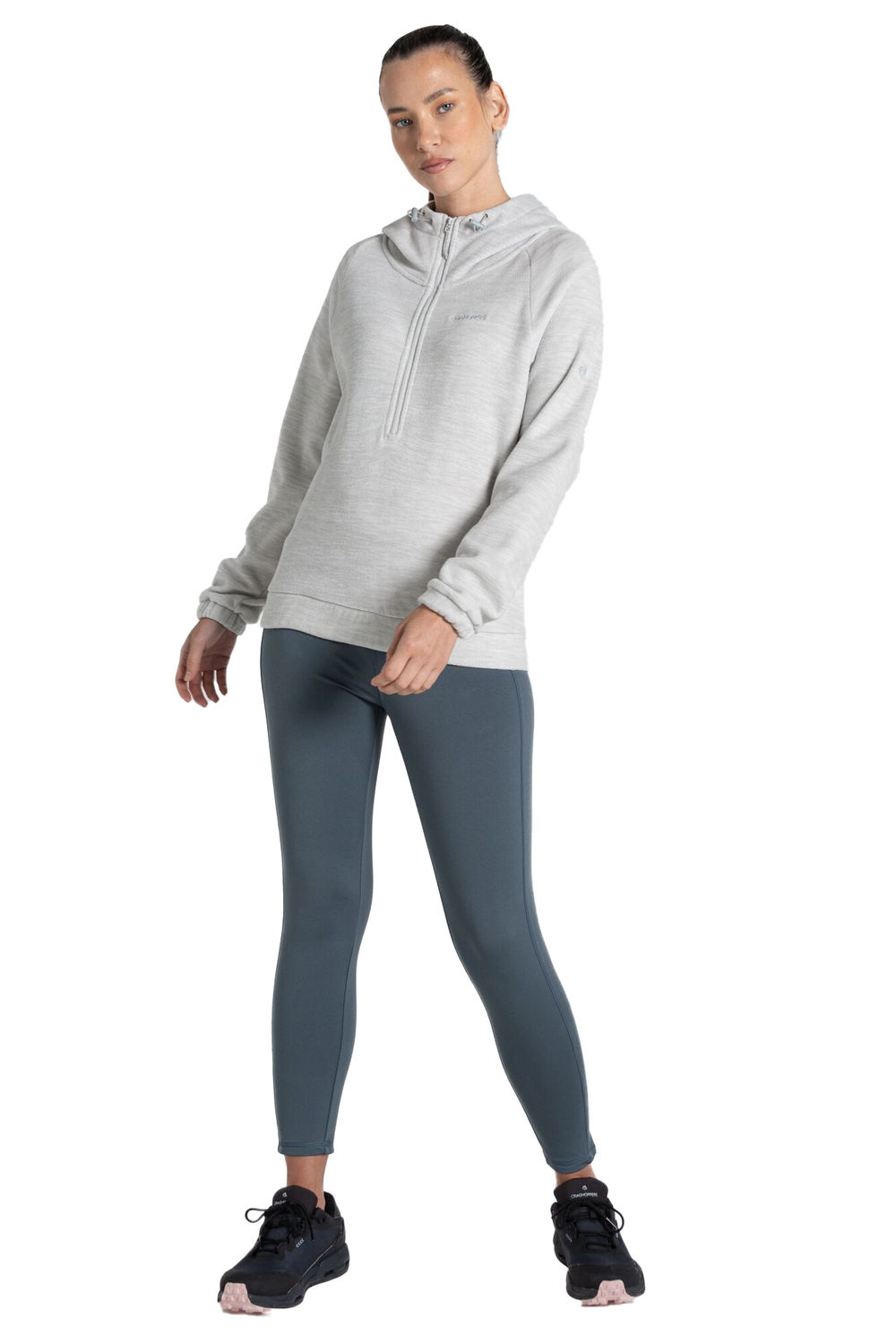 Light Grey Esk Half Zip Fleece Top, Image 3 of 3