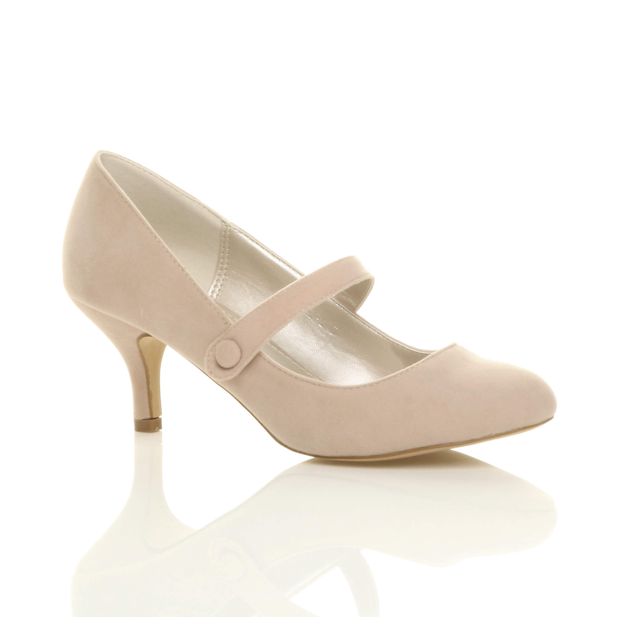 Purple Mid Heel Mary Jane Court Shoes