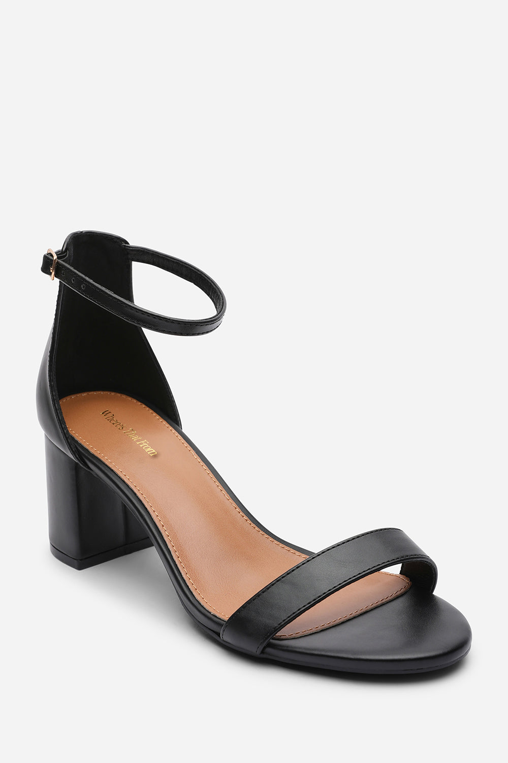 Black Beacon Ankle Strap Block Heel Sandals, Image 3 of 6