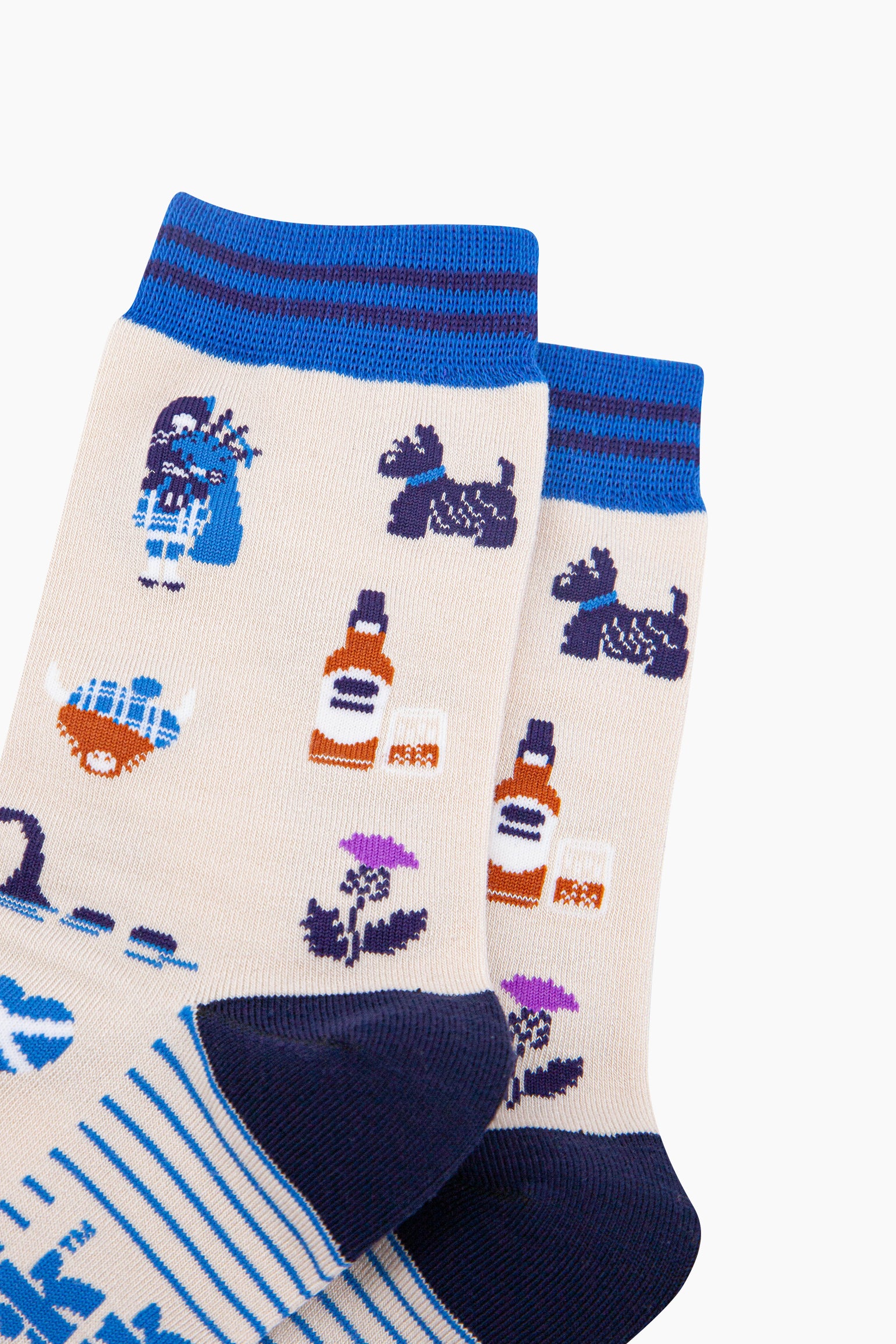 Cream Scotland Landmarks Bamboo Socks in Cream, Image 2 of 4