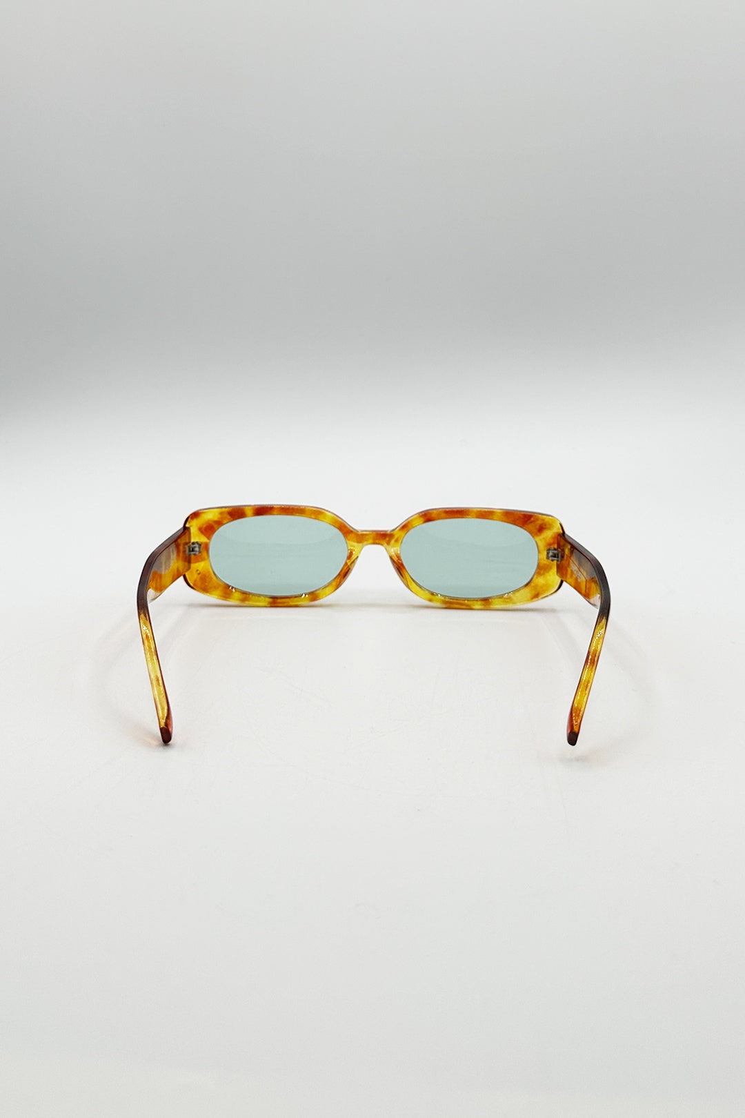 Orange Rectangular Sunglasses in Orange Tortoiseshell, Image 4 of 4
